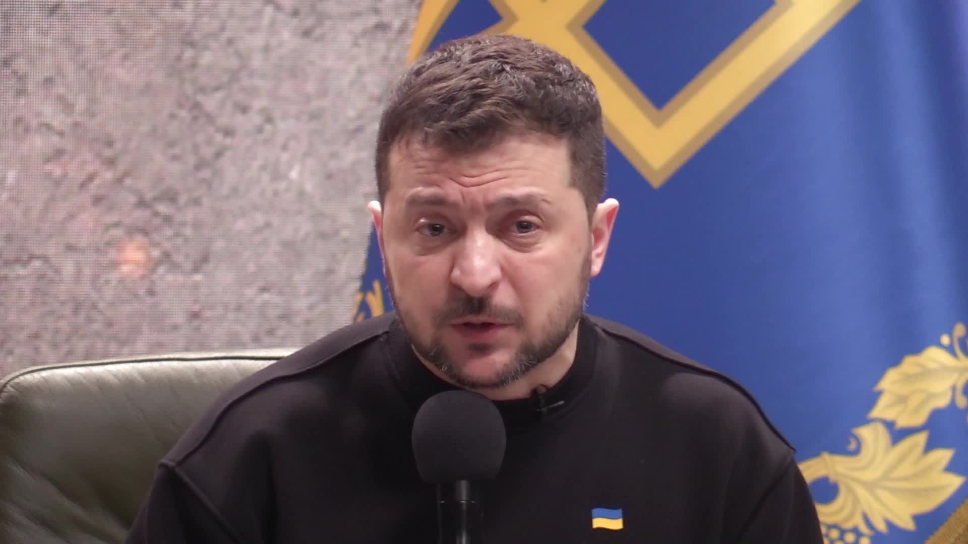 Ukrainian President Volodymyr Zelensky press conference in Kyiv, on the first year of the Russia's invasion on Ukraine