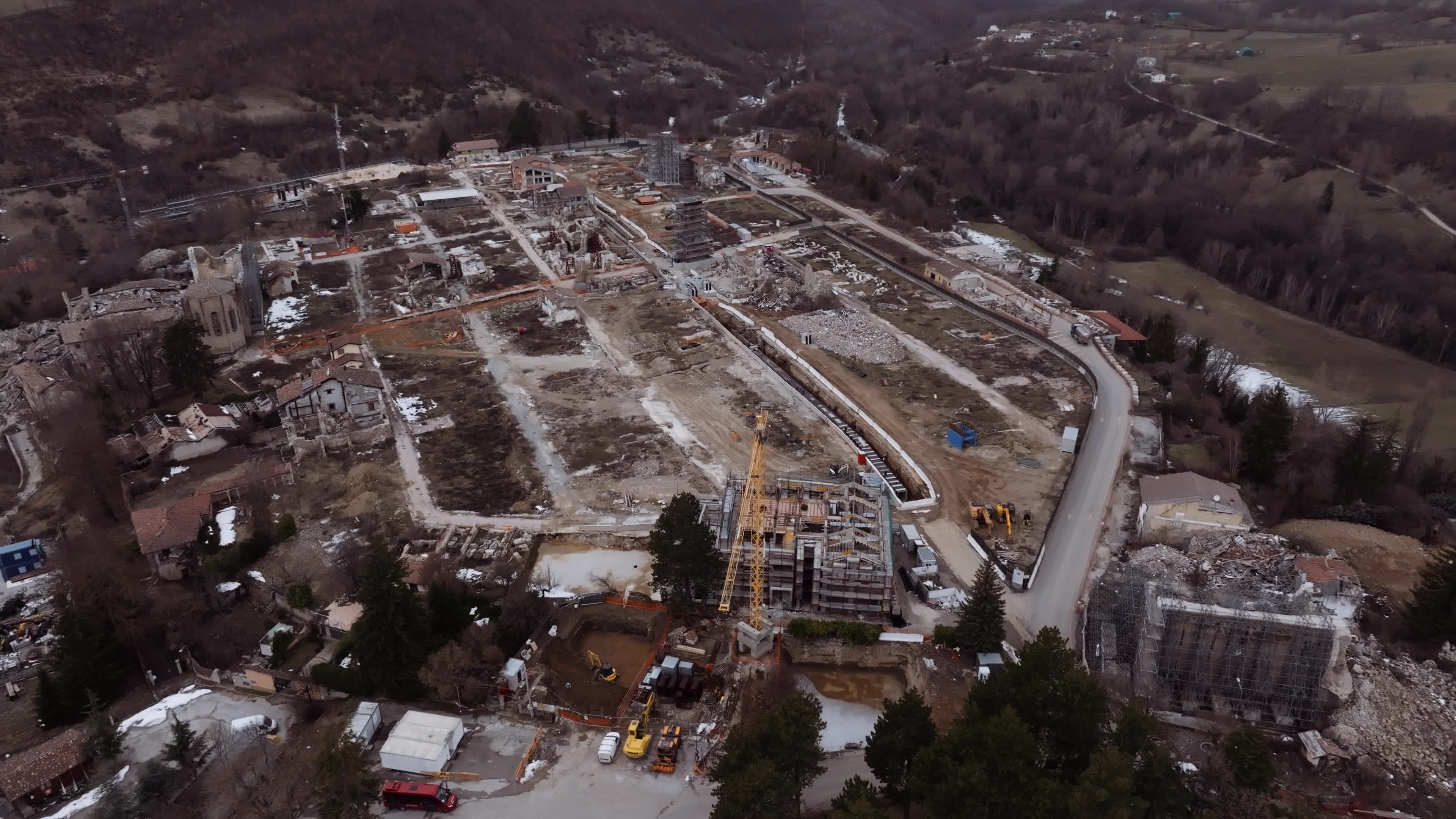 Drone View of Amatrice Nearly Seven Years On