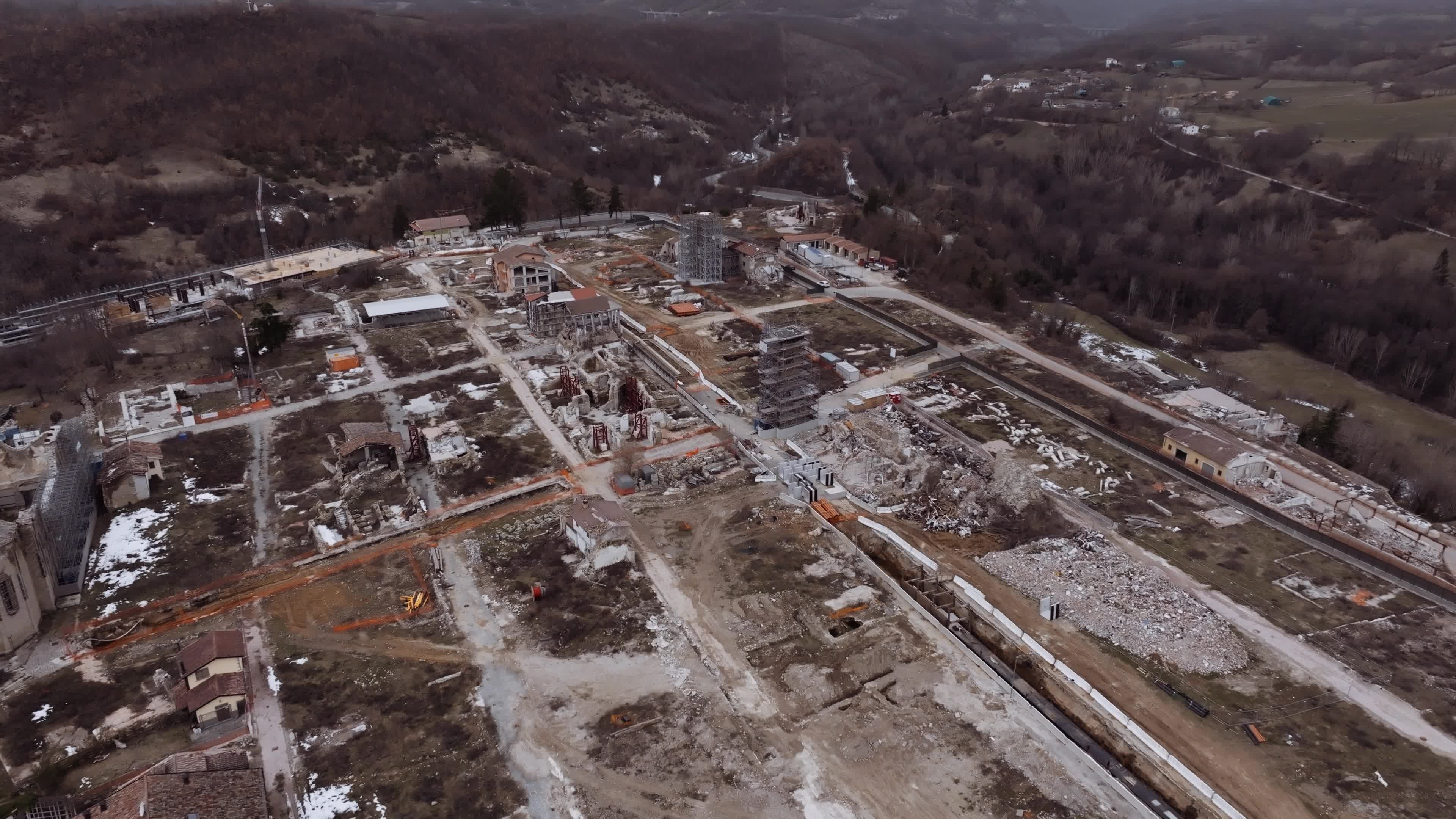 Drone View of Amatrice Nearly Seven Years On