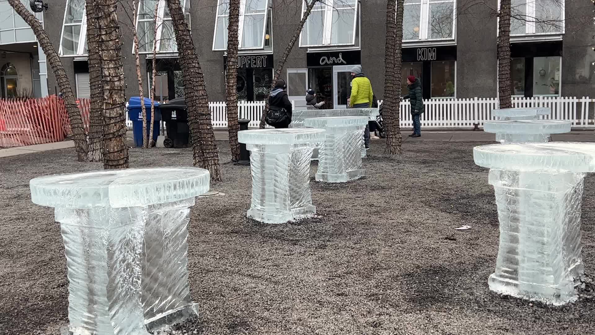 Ice sculpture carving in Toronto, Canada