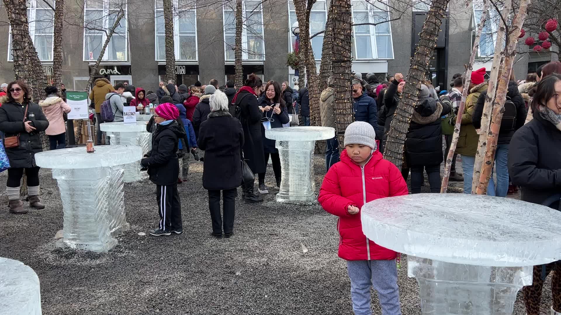 Ice sculpture carving in Toronto, Canada