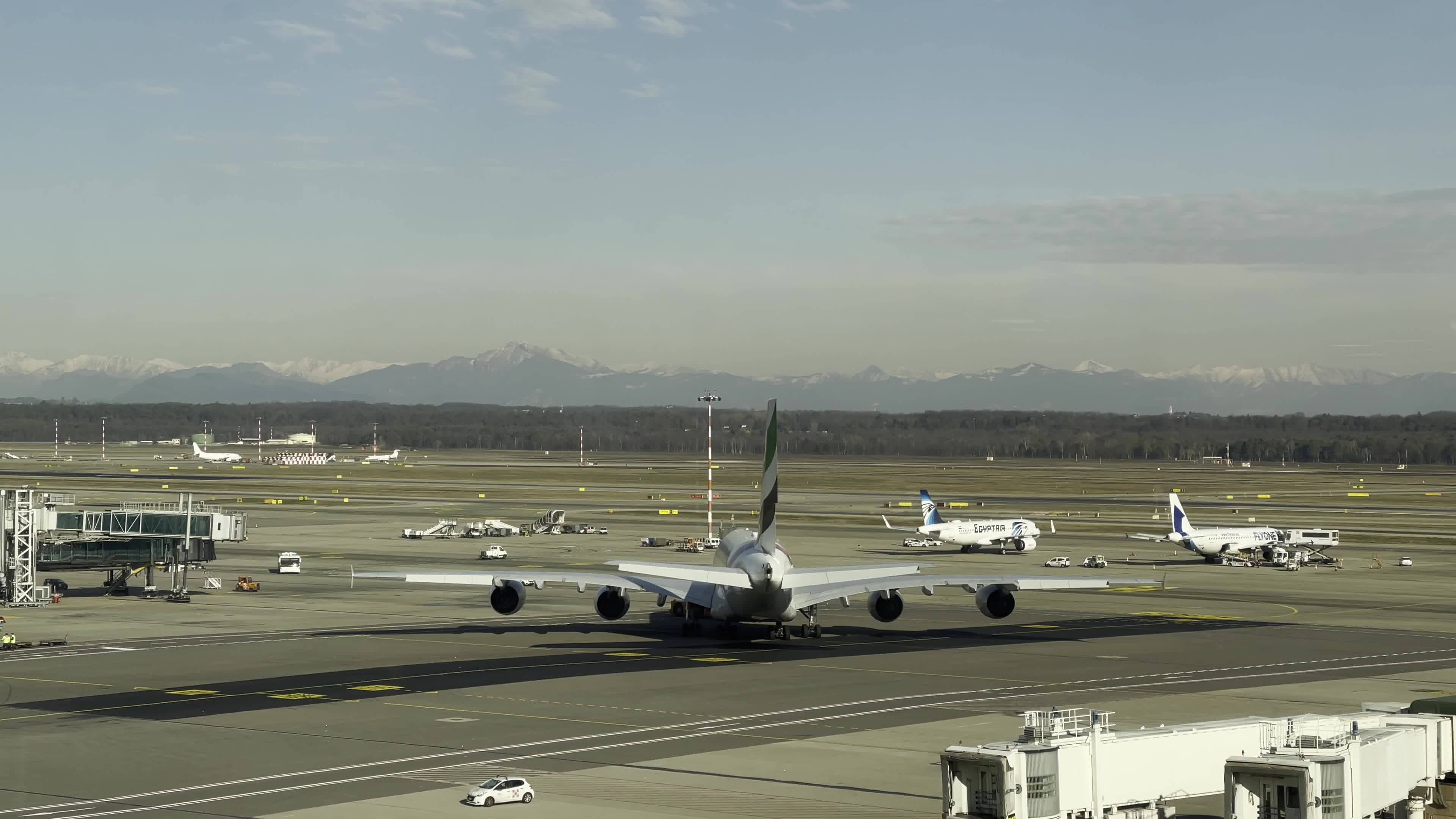 Emirates Airlines A380 In Milano Malpensa Airport