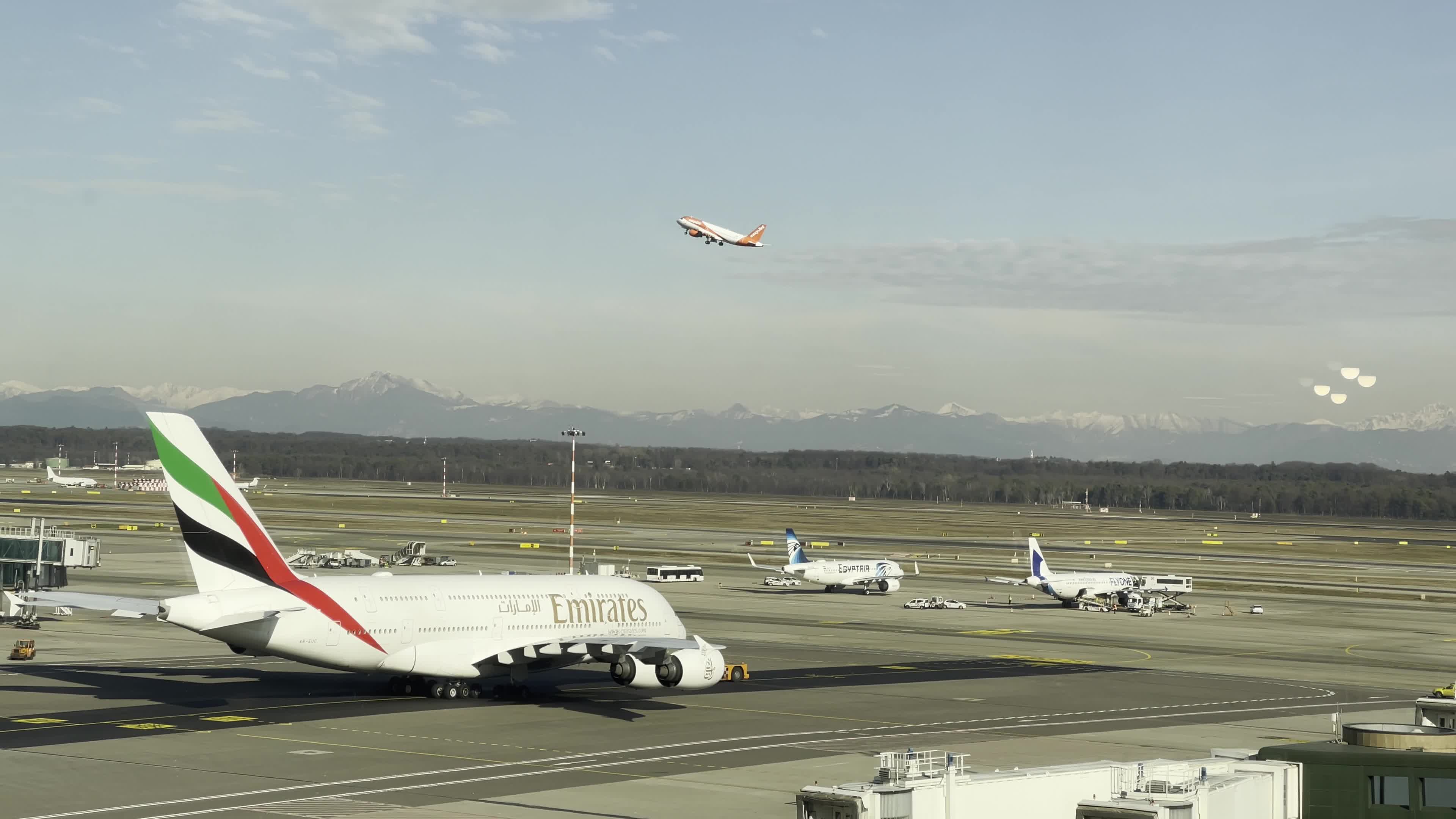 Emirates Airlines A380 In Milano Malpensa Airport