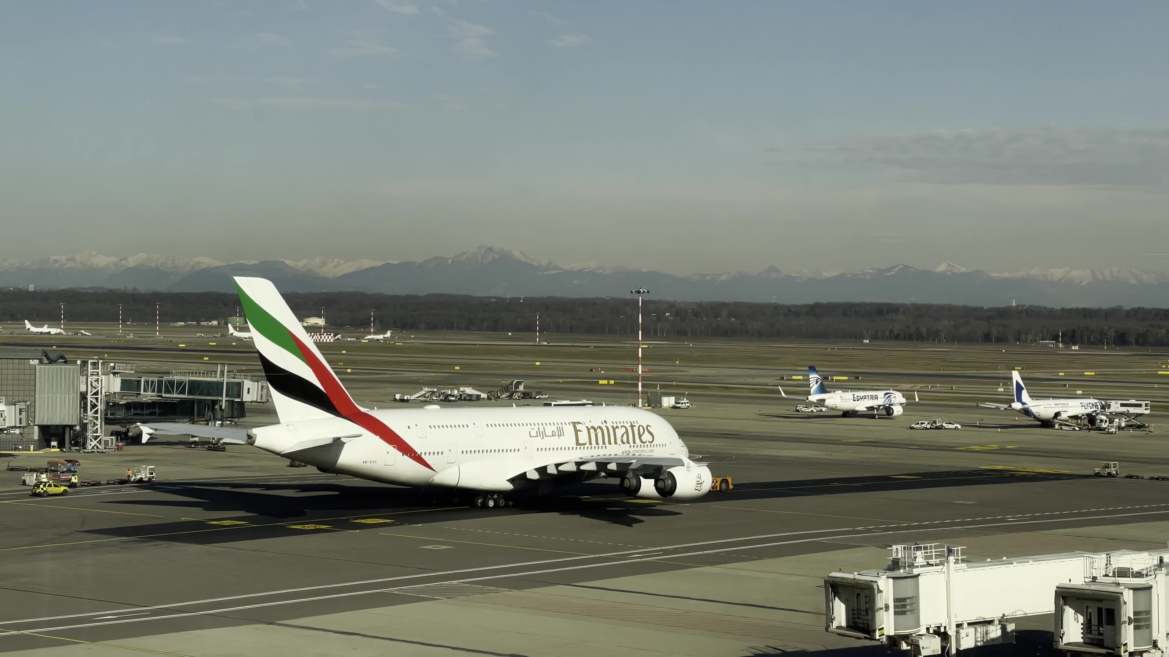 Emirates Airlines A380 In Milano Malpensa Airport
