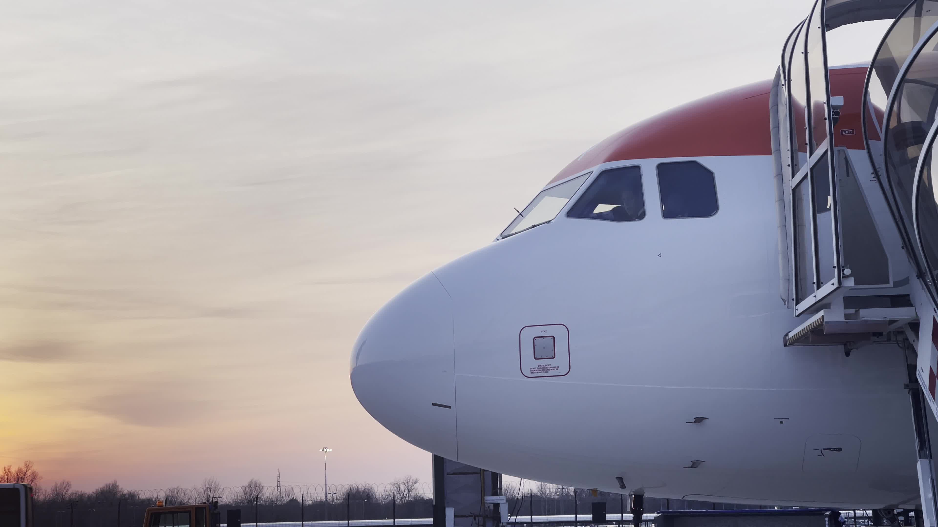 Airbus A320 of easyJet landed in Milano Malpensa Airport