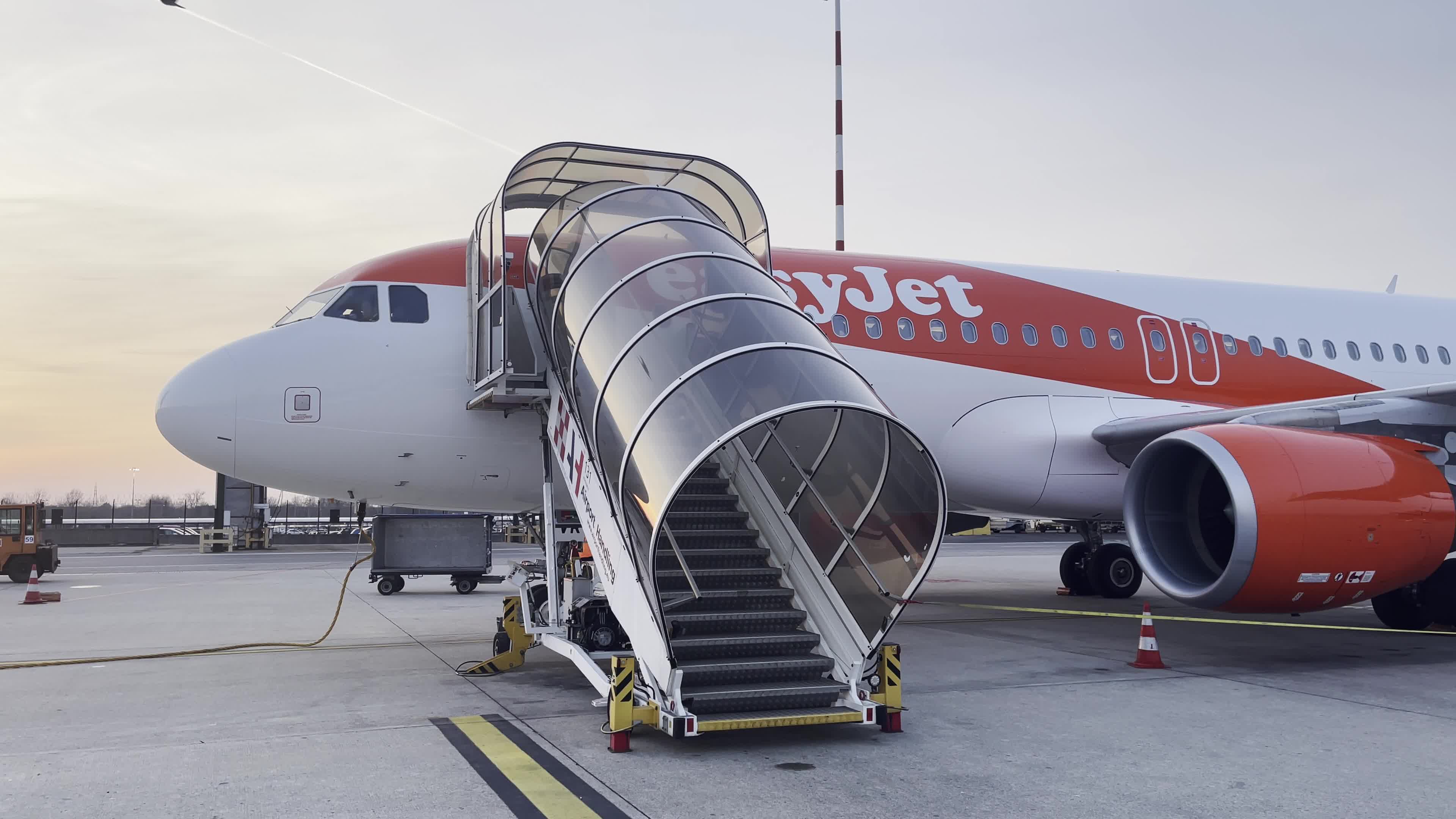 Airbus A320 of easyJet landed in Milano Malpensa Airport