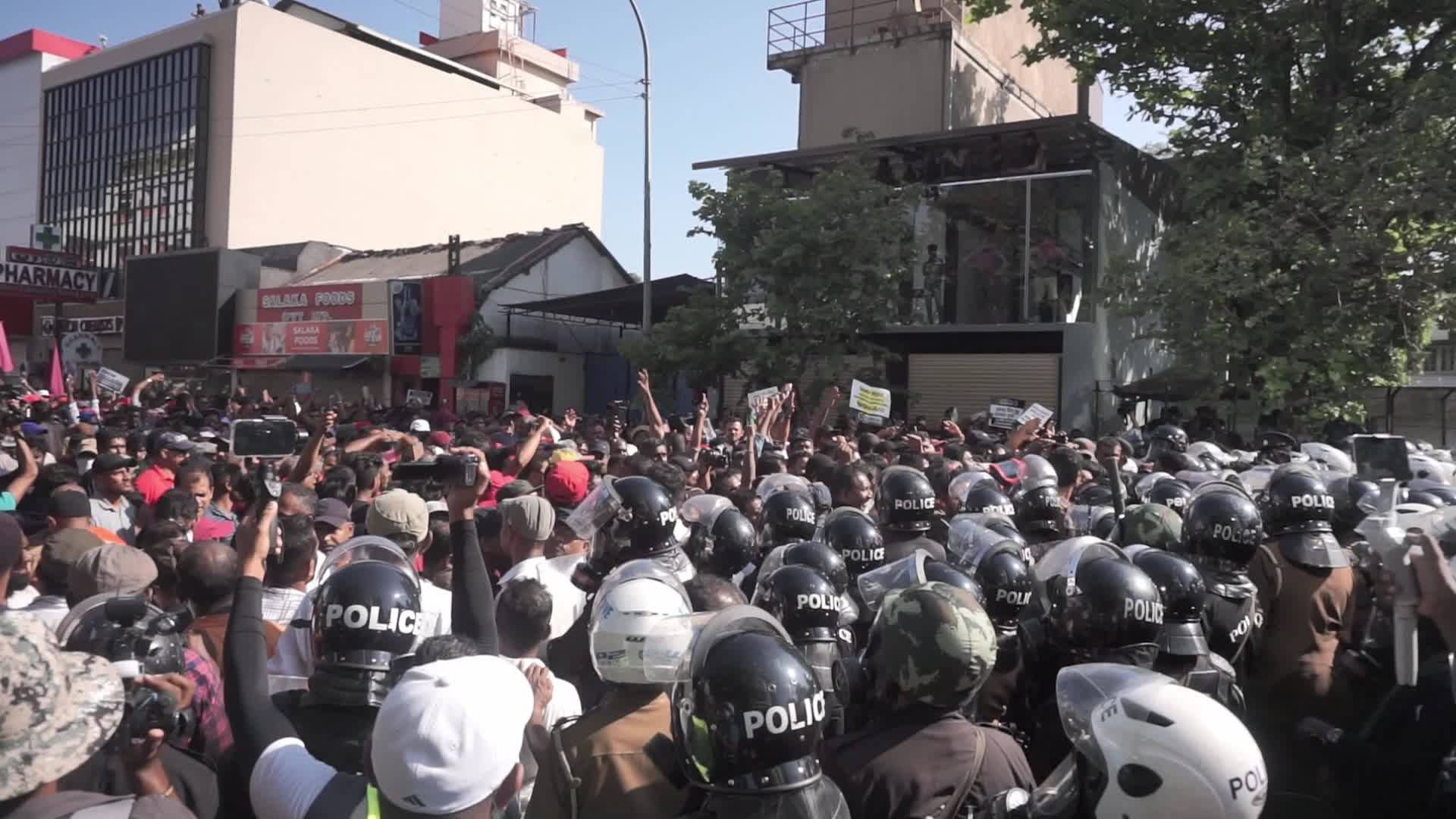 The National People's Power held a massive protest against the current government of Sri Lanka
