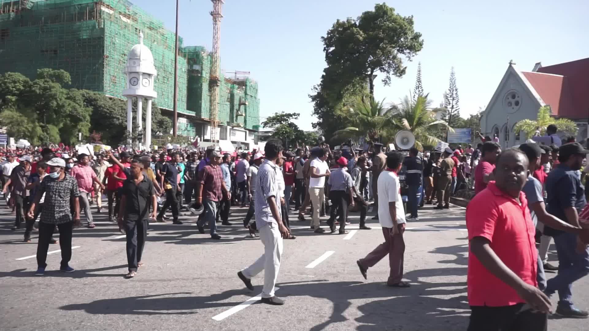 The National People's Power held a massive protest against the current government of Sri Lanka