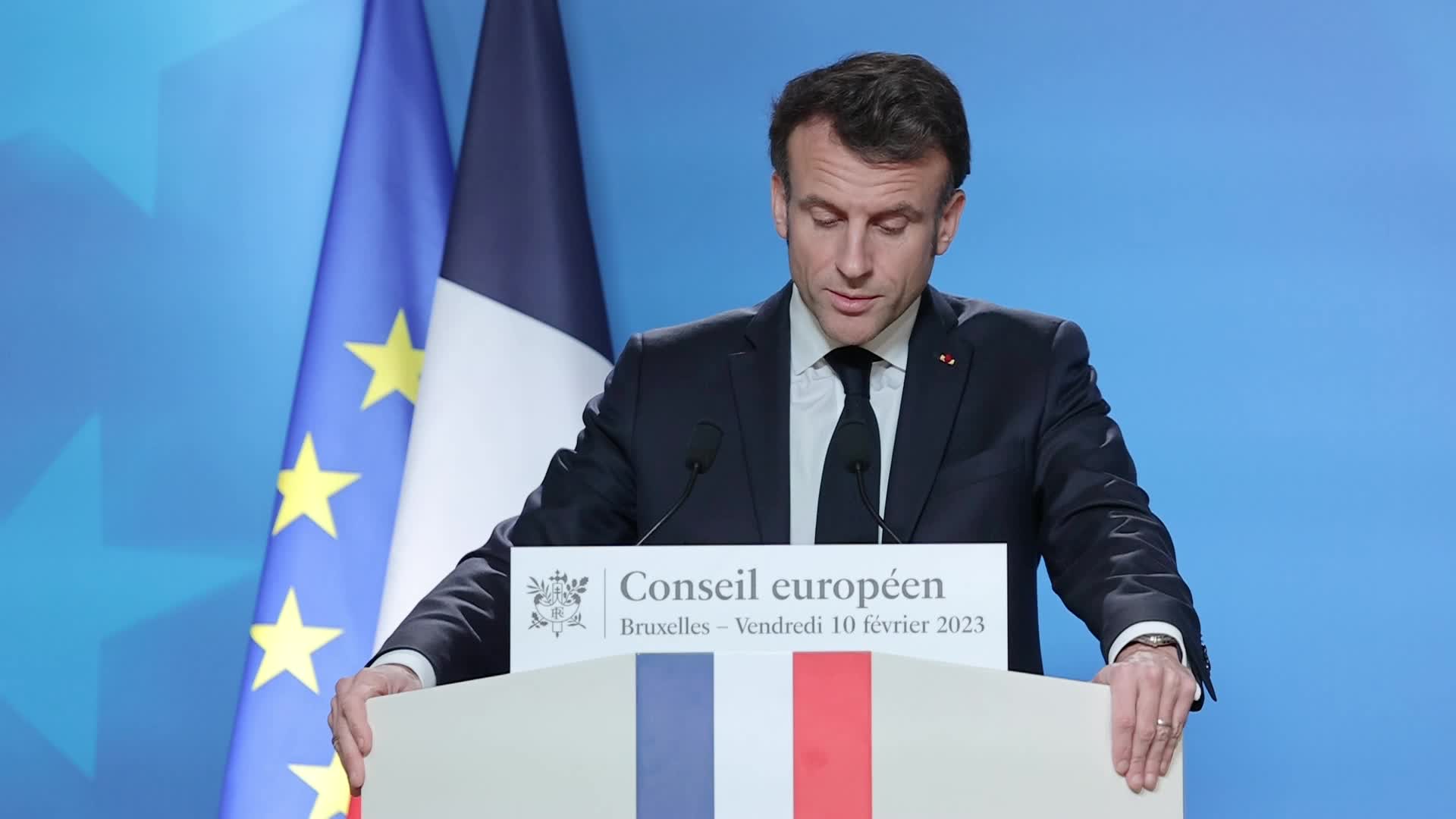 Emmanuel Macron President of France at the European Council