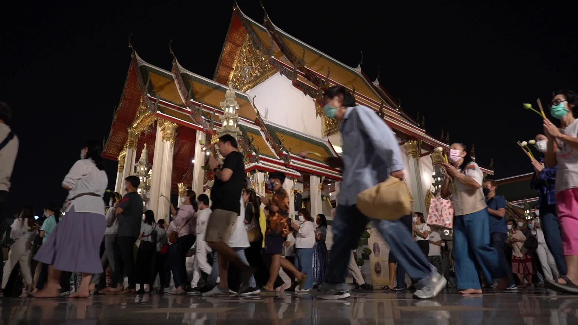 Makha Bucha Day in Thailand.