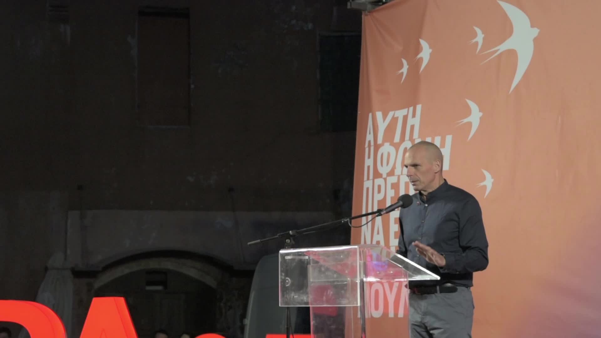 Yanis Varoufakis speaks in Chania