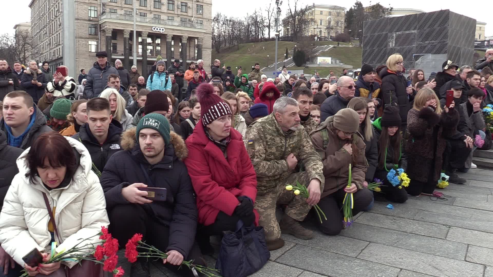 A farewell for four Ukrainian fighters in Kyiv, who died during a combat mission in Russia, amid Russia's invasion of Ukraine.