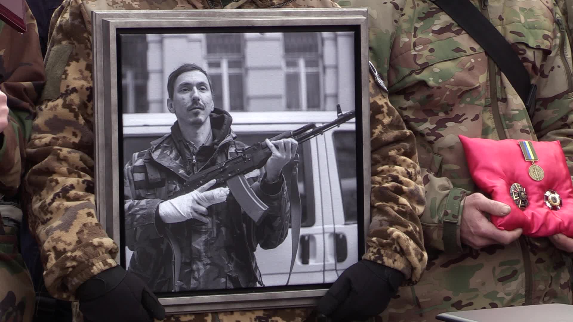 A farewell for four Ukrainian fighters in Kyiv, who died during a combat mission in Russia, amid Russia's invasion of Ukraine.