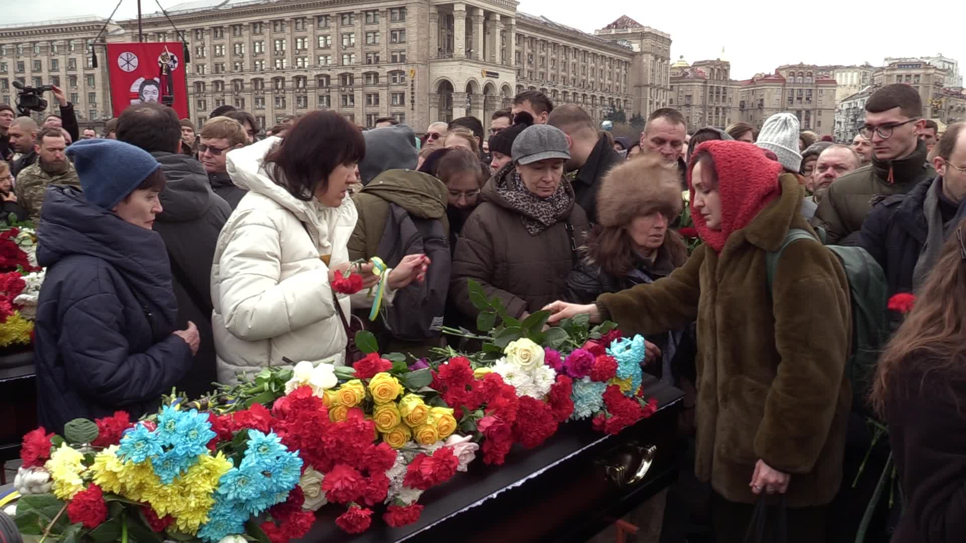A farewell for four Ukrainian fighters in Kyiv, who died during a combat mission in Russia, amid Russia's invasion of Ukraine.