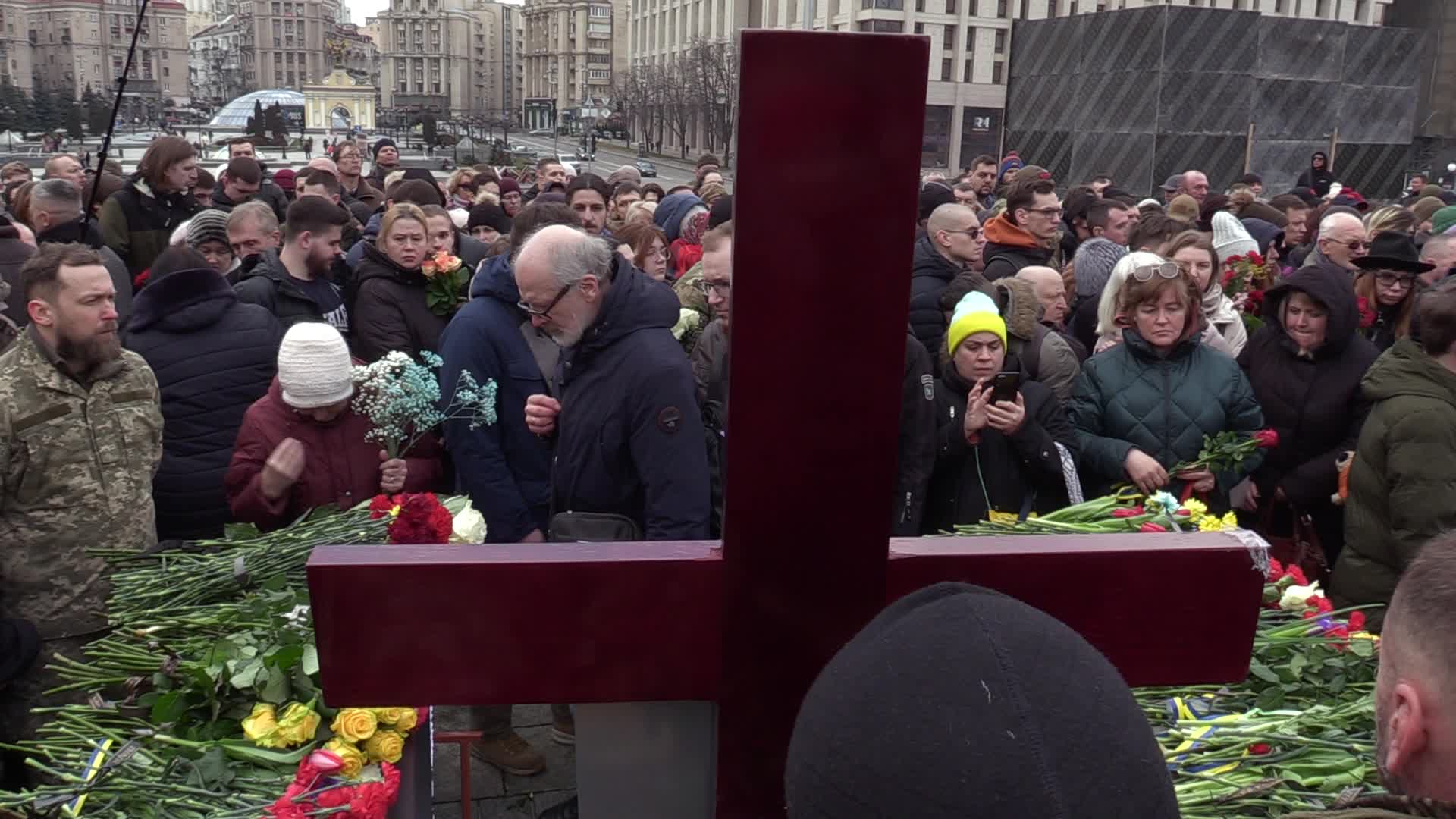 A farewell for four Ukrainian fighters in Kyiv, who died during a combat mission in Russia, amid Russia's invasion of Ukraine.