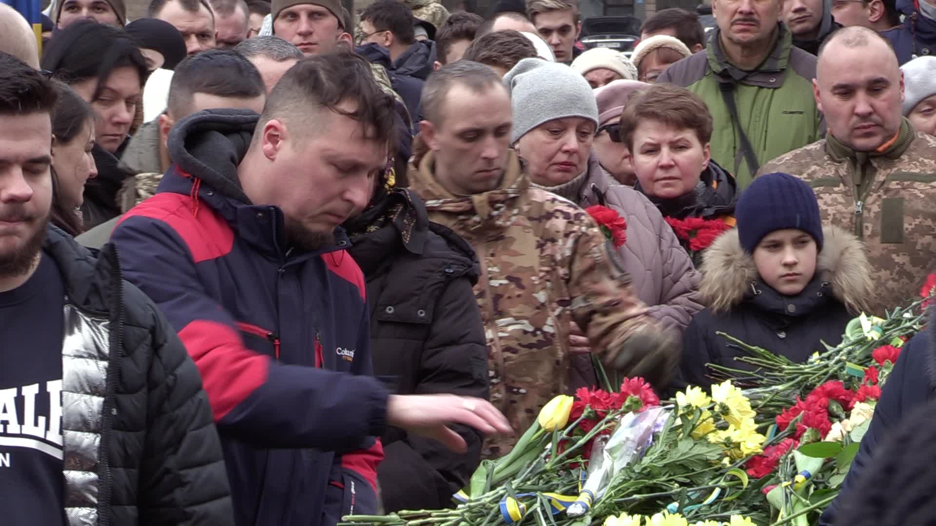 A farewell for four Ukrainian fighters in Kyiv, who died during a combat mission in Russia, amid Russia's invasion of Ukraine.