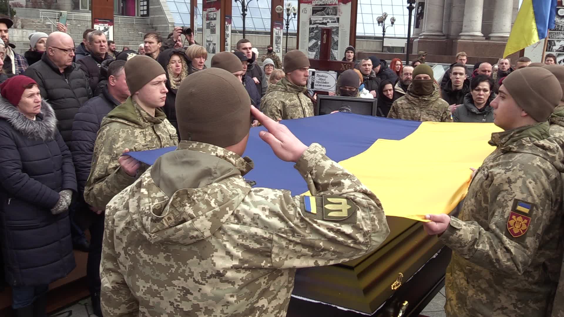 A farewell for four Ukrainian fighters in Kyiv, who died during a combat mission in Russia, amid Russia's invasion of Ukraine.