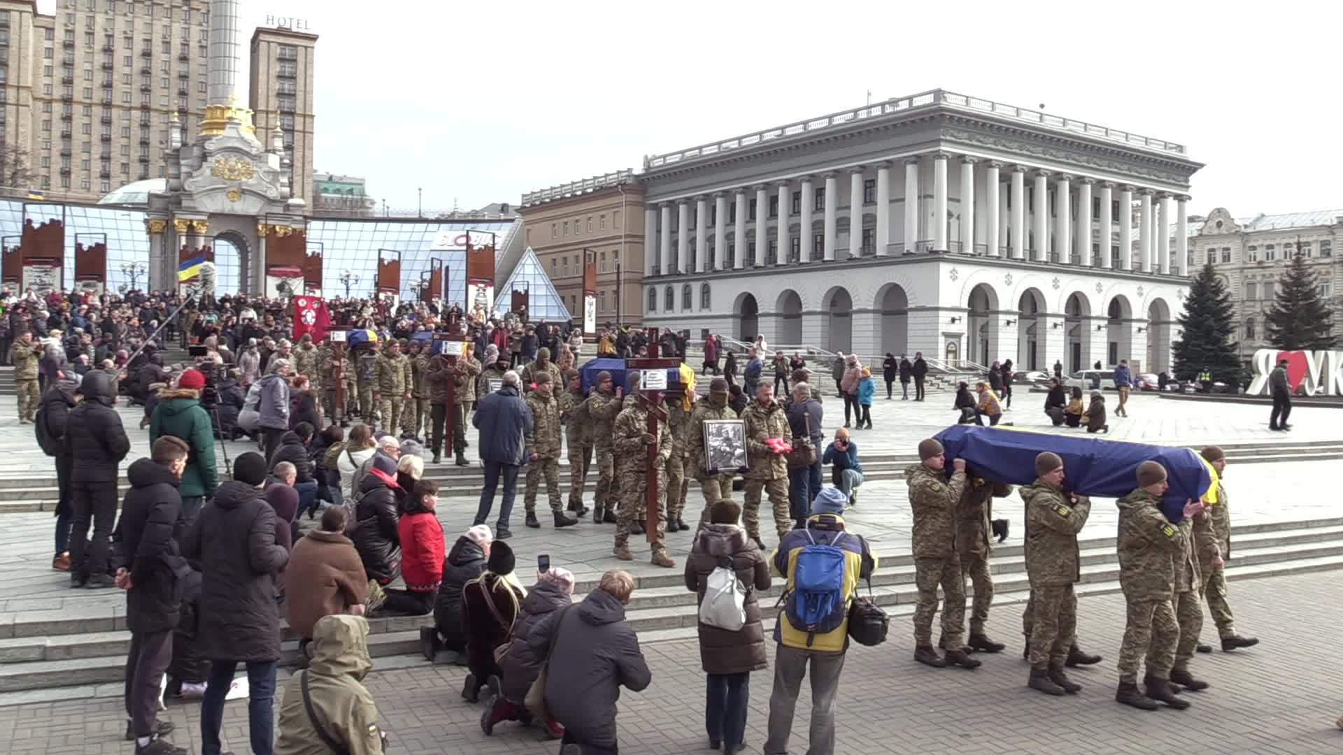 A farewell for four Ukrainian fighters in Kyiv, who died during a combat mission in Russia, amid Russia's invasion of Ukraine.