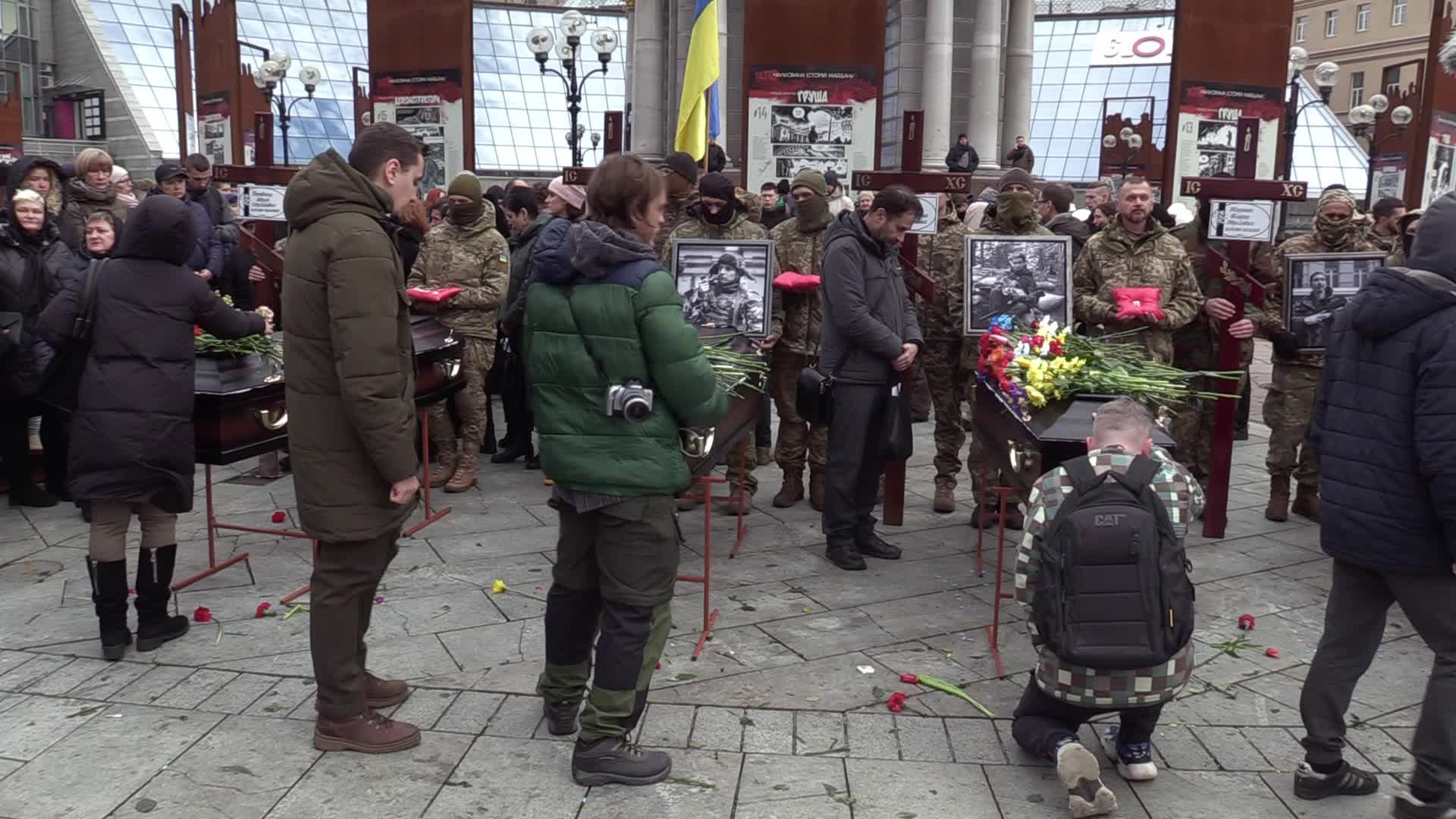 A farewell for four Ukrainian fighters in Kyiv, who died during a combat mission in Russia, amid Russia's invasion of Ukraine.