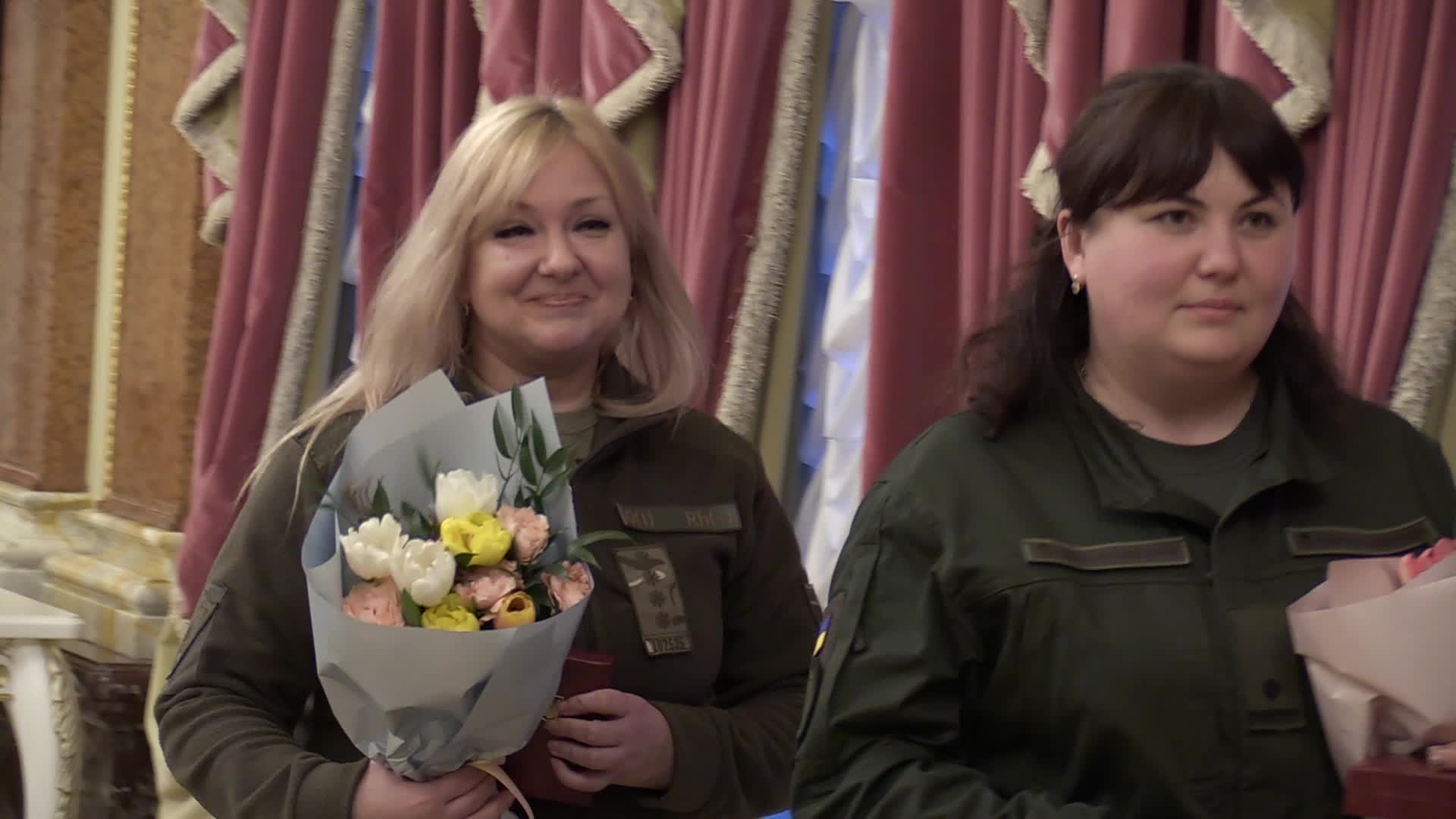 Ukrainian President with the participation of the UN Secretary General awarded female soldiers on the occasion of International Women's Day in Kyiv, amid Russia's invasion of Ukraine