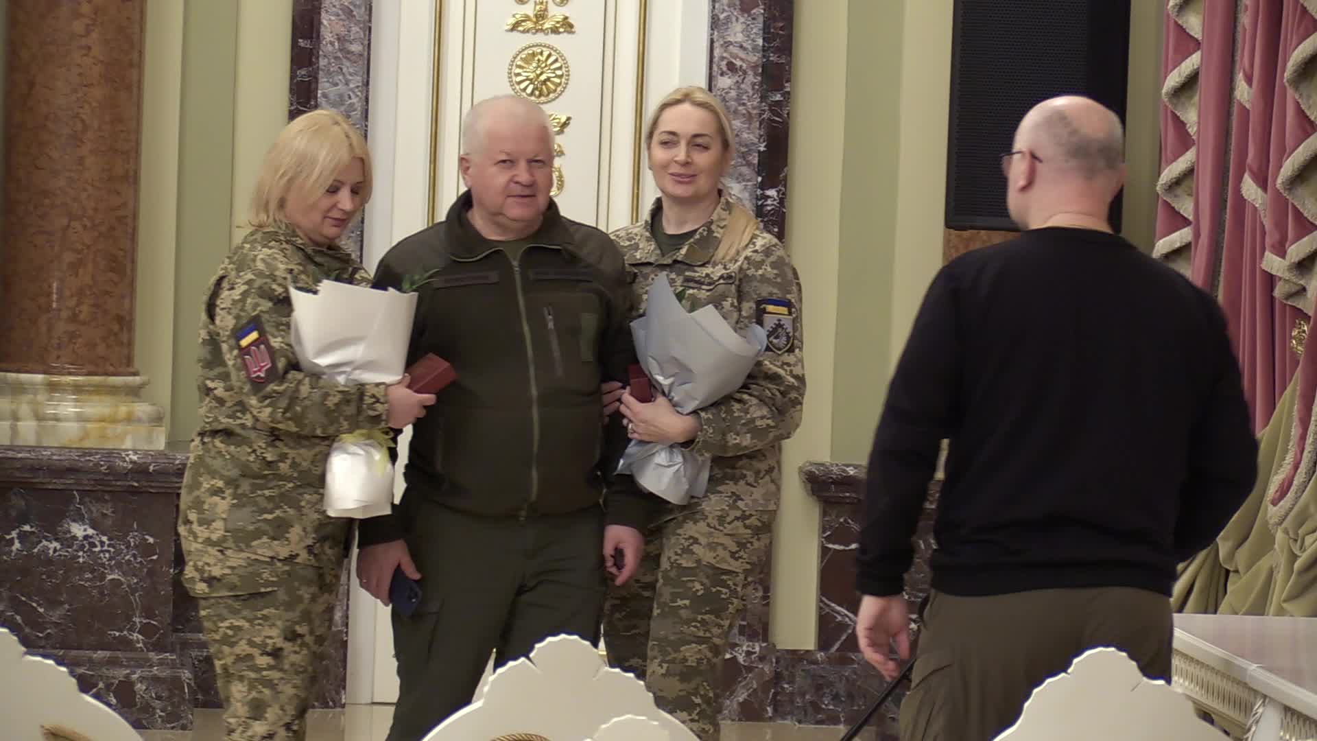Ukrainian President with the participation of the UN Secretary General awarded female soldiers on the occasion of International Women's Day in Kyiv, amid Russia's invasion of Ukraine