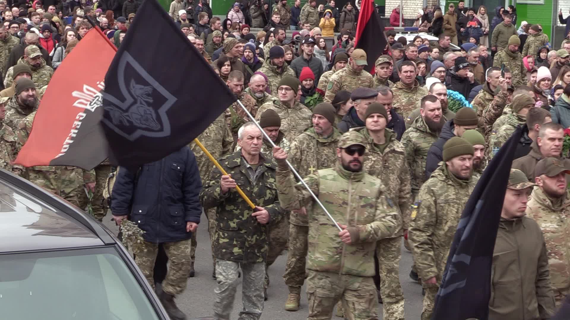 Farewell ceremony for Ukrainian soldier Hero of Ukraine Dmytro Kotsiubailo in Kyiv, amid Russia's invasion of Ukraine.