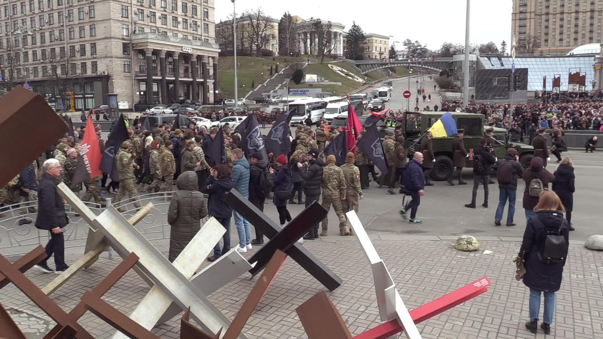Farewell ceremony for Ukrainian soldier Hero of Ukraine Dmytro Kotsiubailo in Kyiv, amid Russia's invasion of Ukraine.