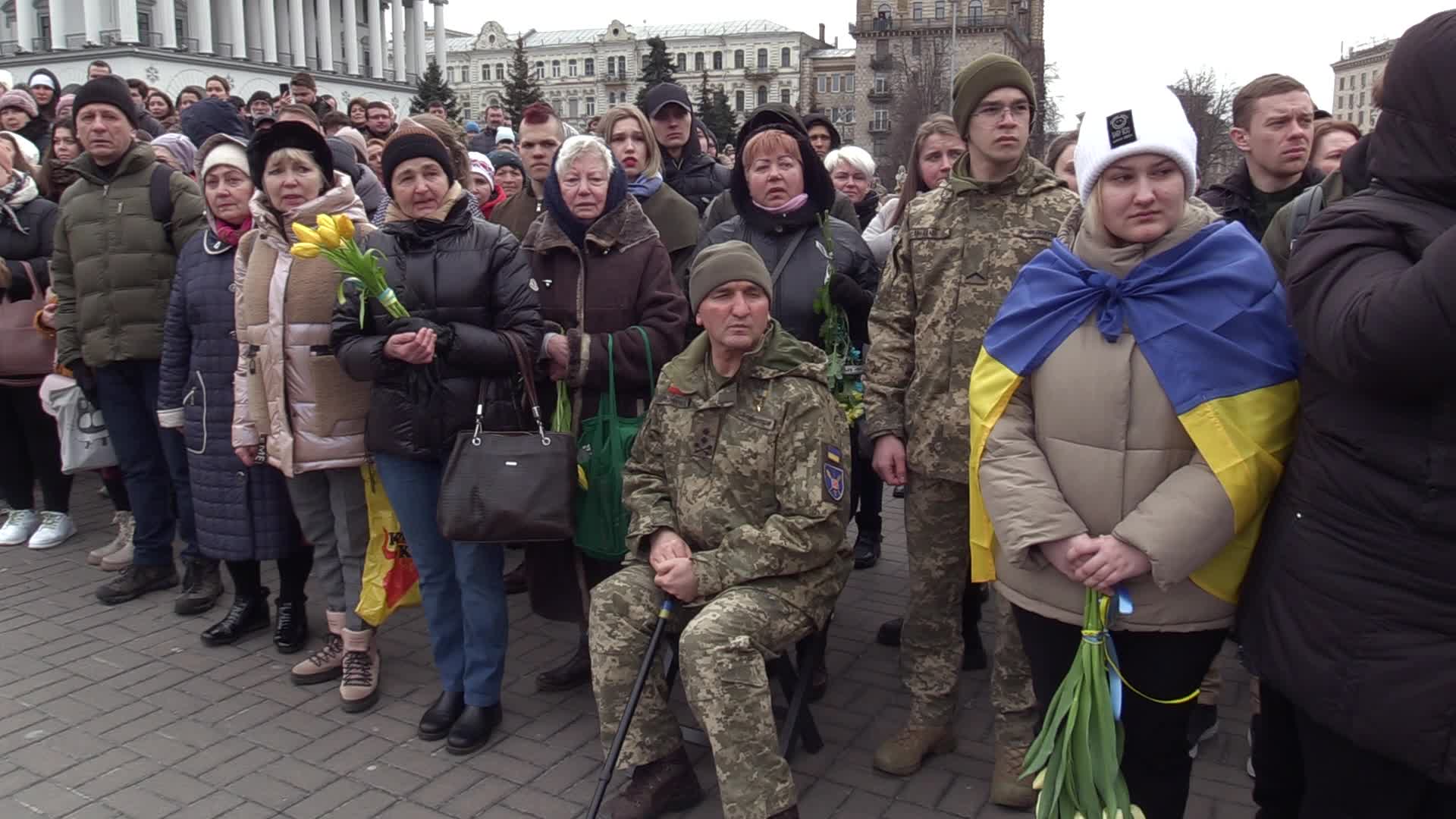 Farewell ceremony for Ukrainian soldier Hero of Ukraine Dmytro Kotsiubailo in Kyiv, amid Russia's invasion of Ukraine.