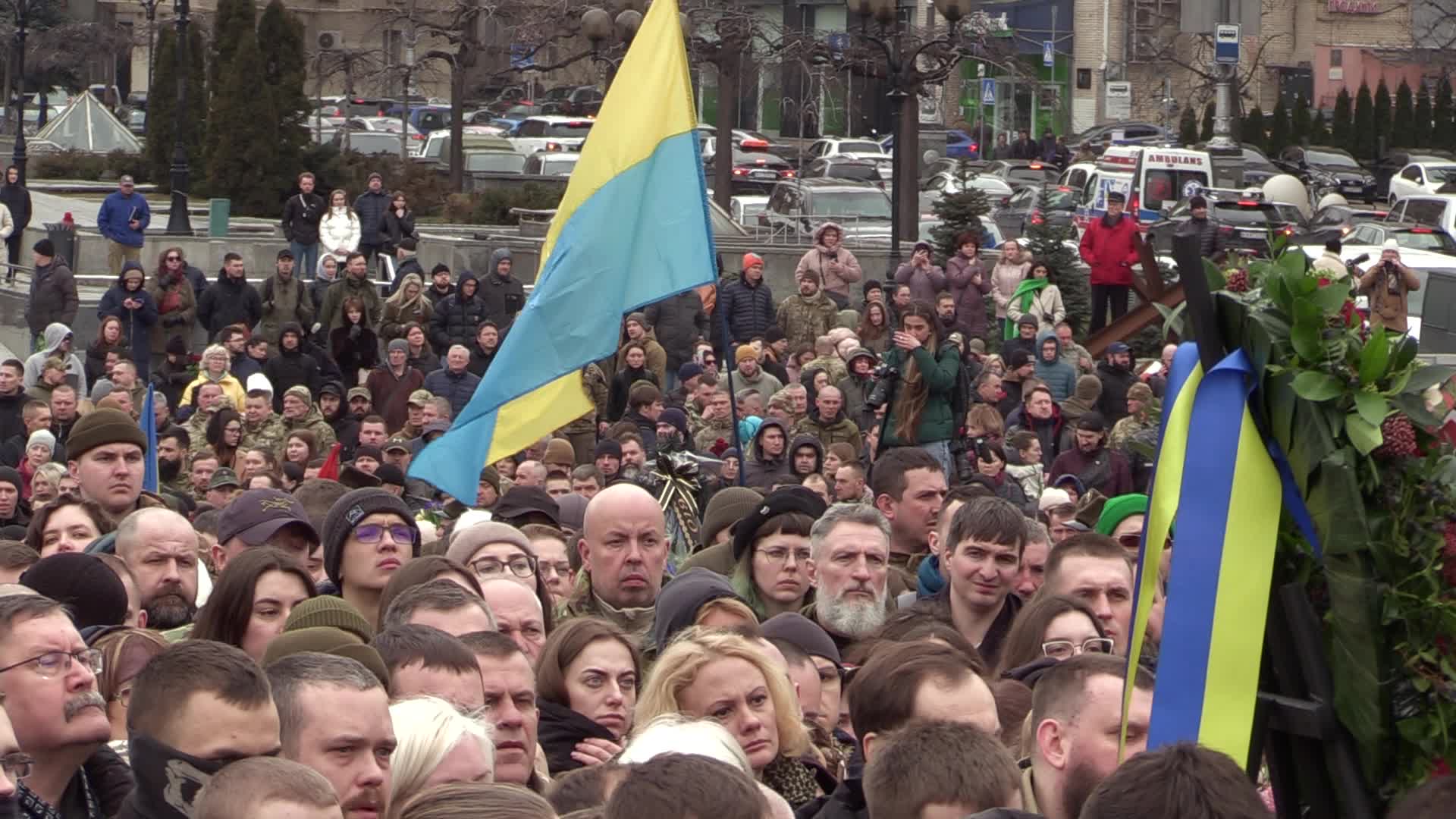 Farewell ceremony for Ukrainian soldier Hero of Ukraine Dmytro Kotsiubailo in Kyiv, amid Russia's invasion of Ukraine.