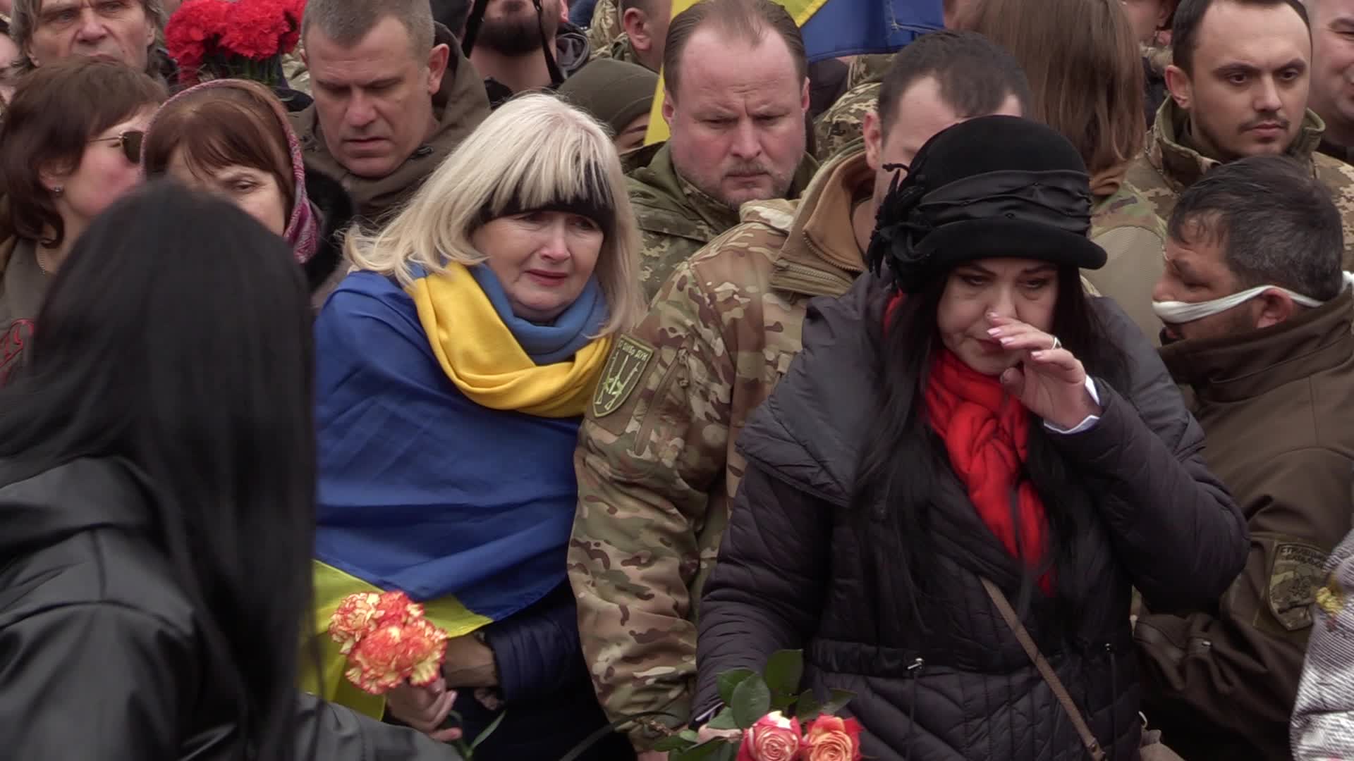 Farewell ceremony for Ukrainian soldier Hero of Ukraine Dmytro Kotsiubailo in Kyiv, amid Russia's invasion of Ukraine.