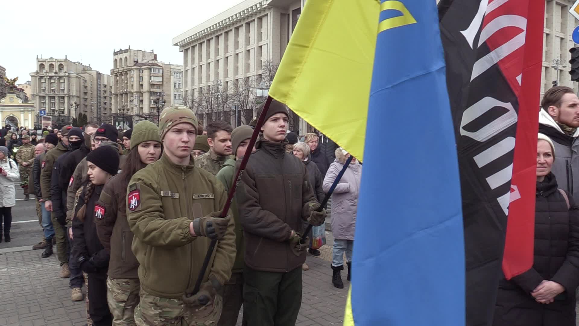 Farewell ceremony for Ukrainian soldier Hero of Ukraine Dmytro Kotsiubailo in Kyiv, amid Russia's invasion of Ukraine.