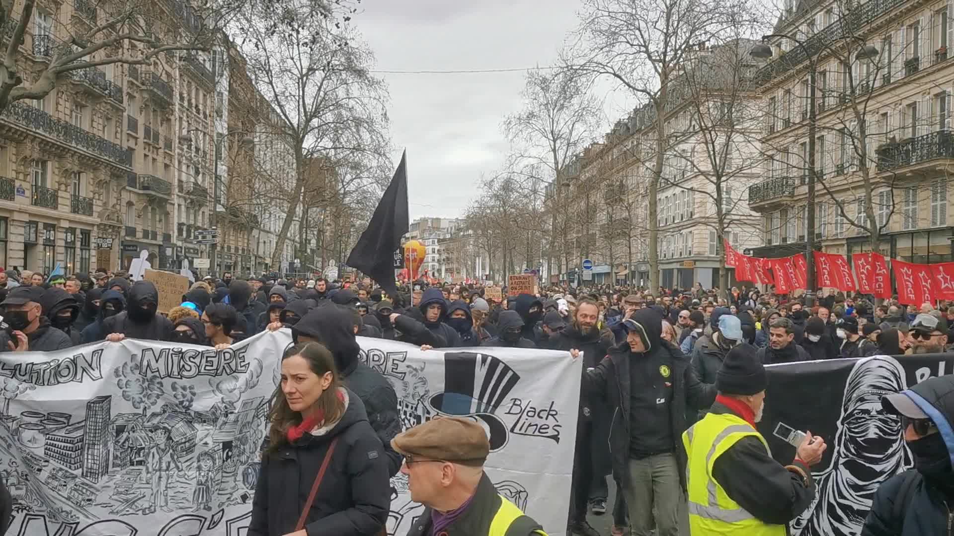 Protest  against retirement reform in Paris