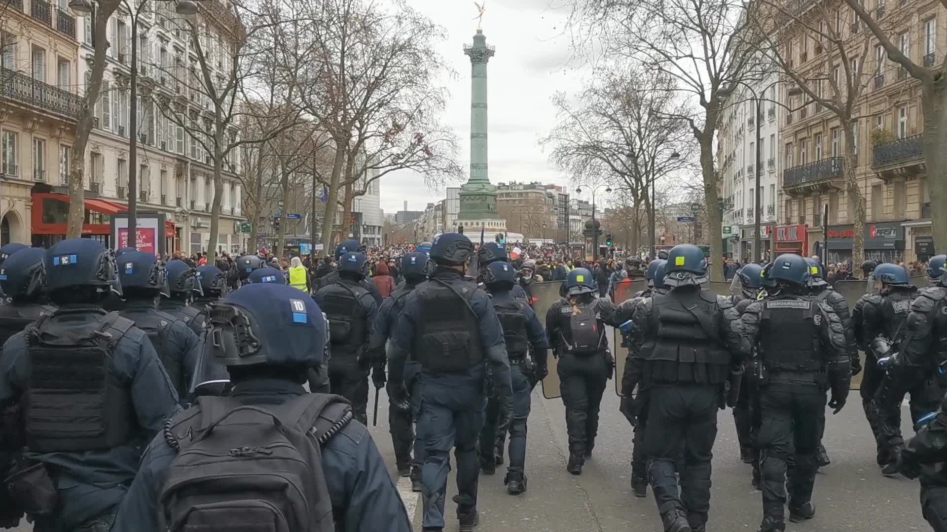 Protest  against retirement reform in Paris
