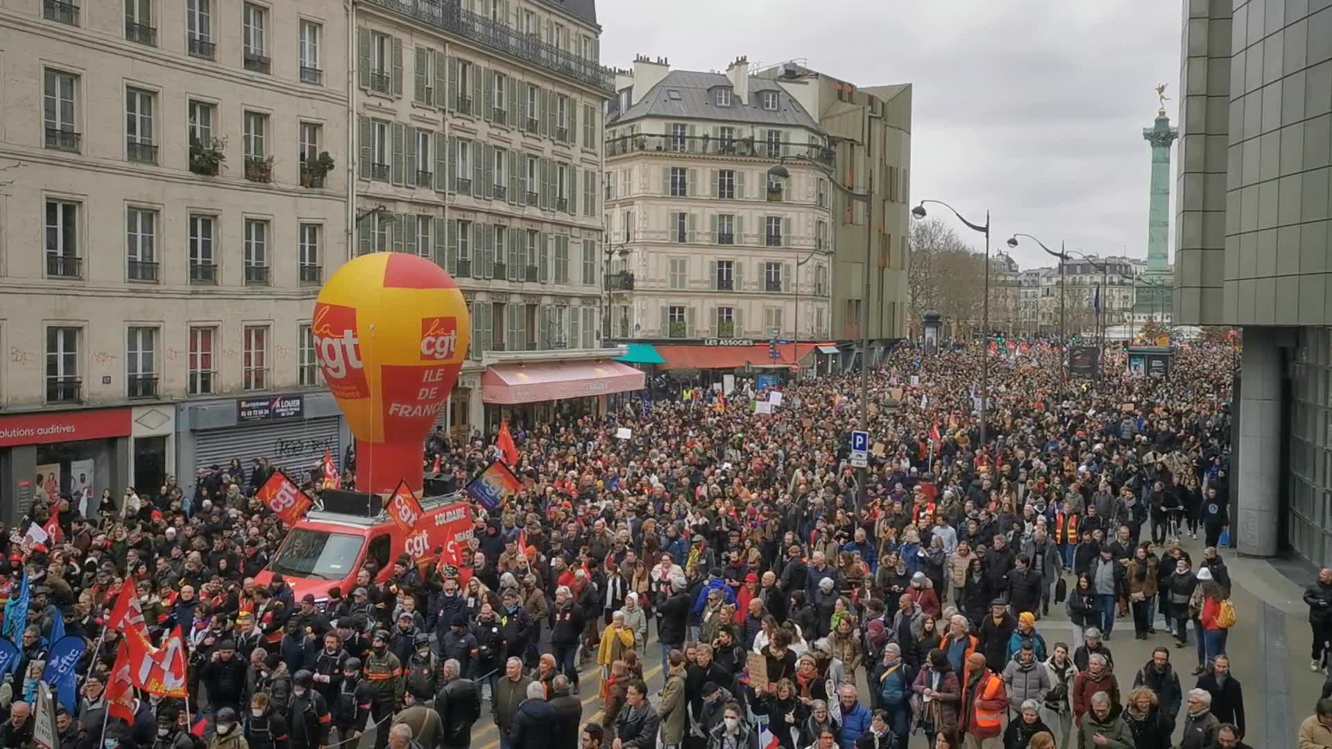 Protest  against retirement reform in Paris
