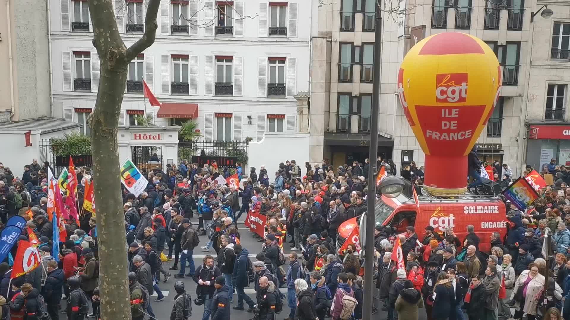 Protest  against retirement reform in Paris
