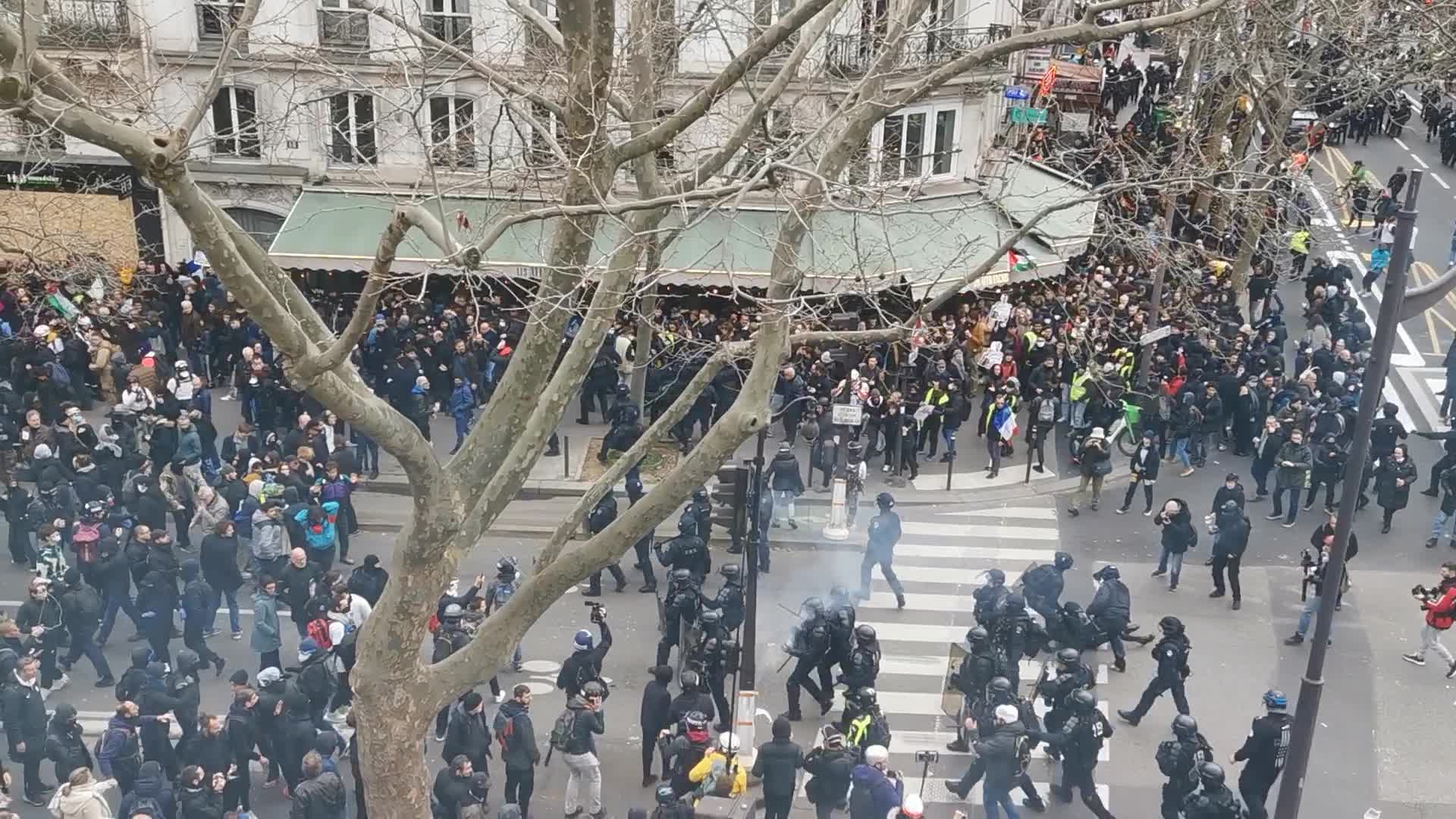 Protest  against retirement reform in Paris