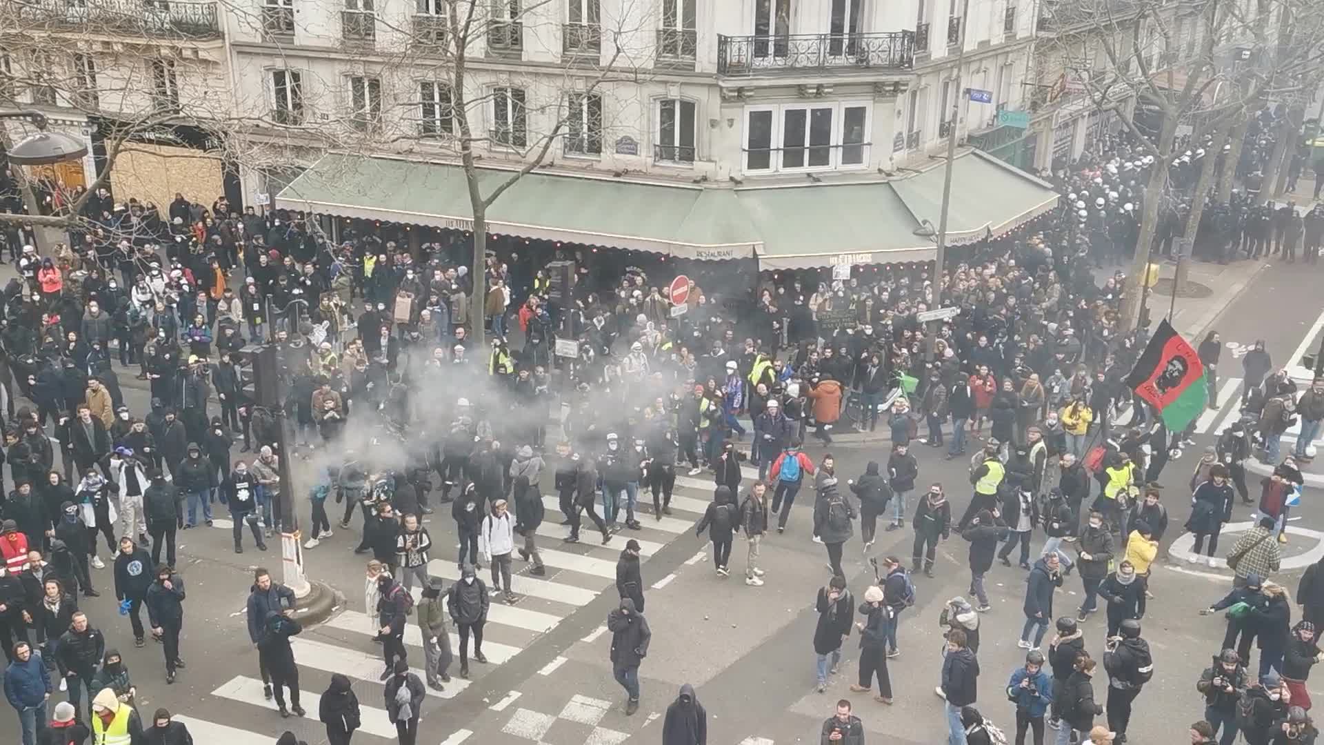 Protest  against retirement reform in Paris