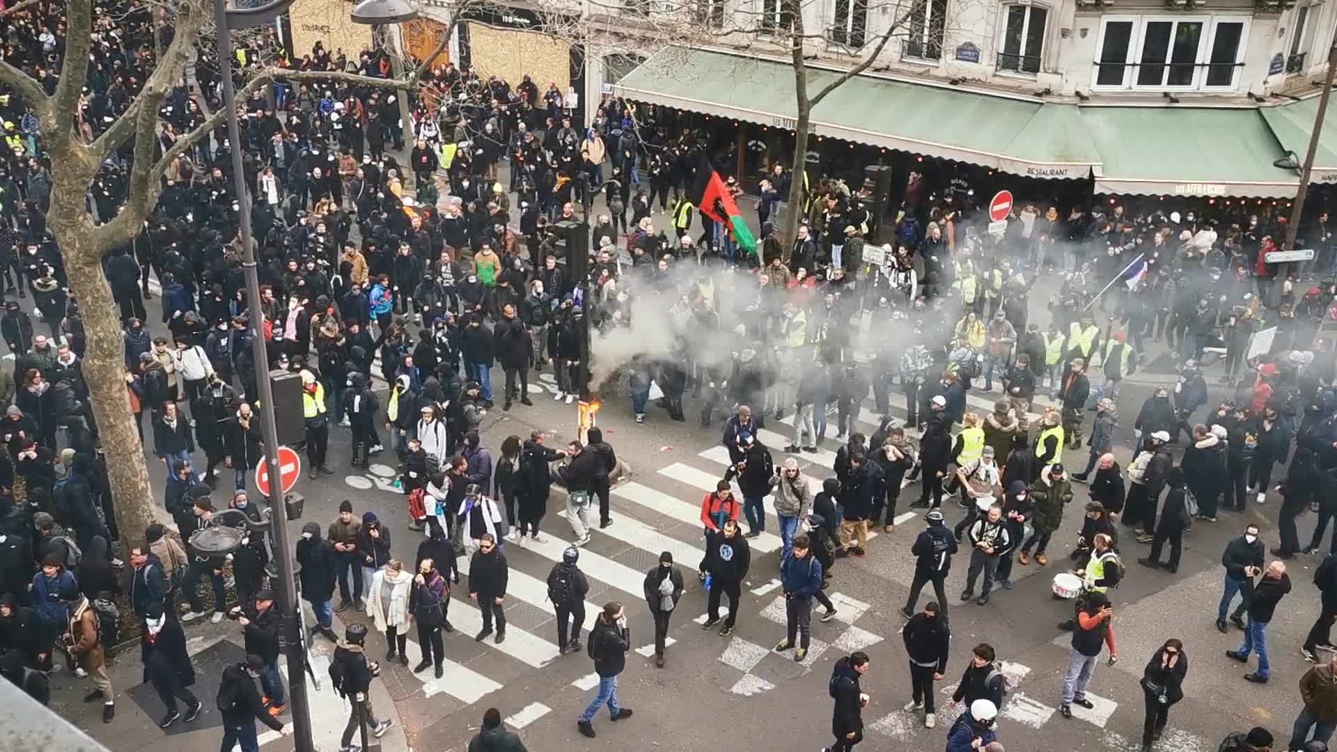 Protest  against retirement reform in Paris