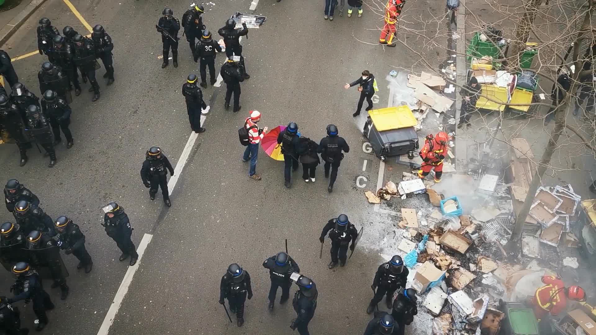 Protest  against retirement reform in Paris