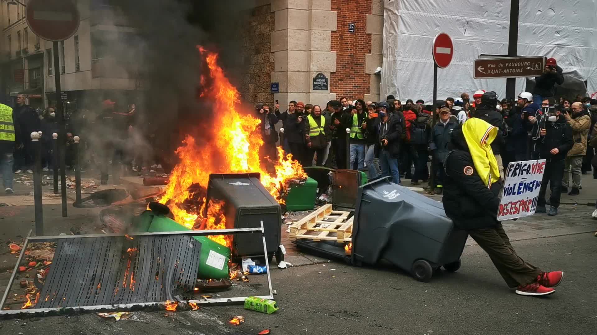 Protest  against retirement reform in Paris