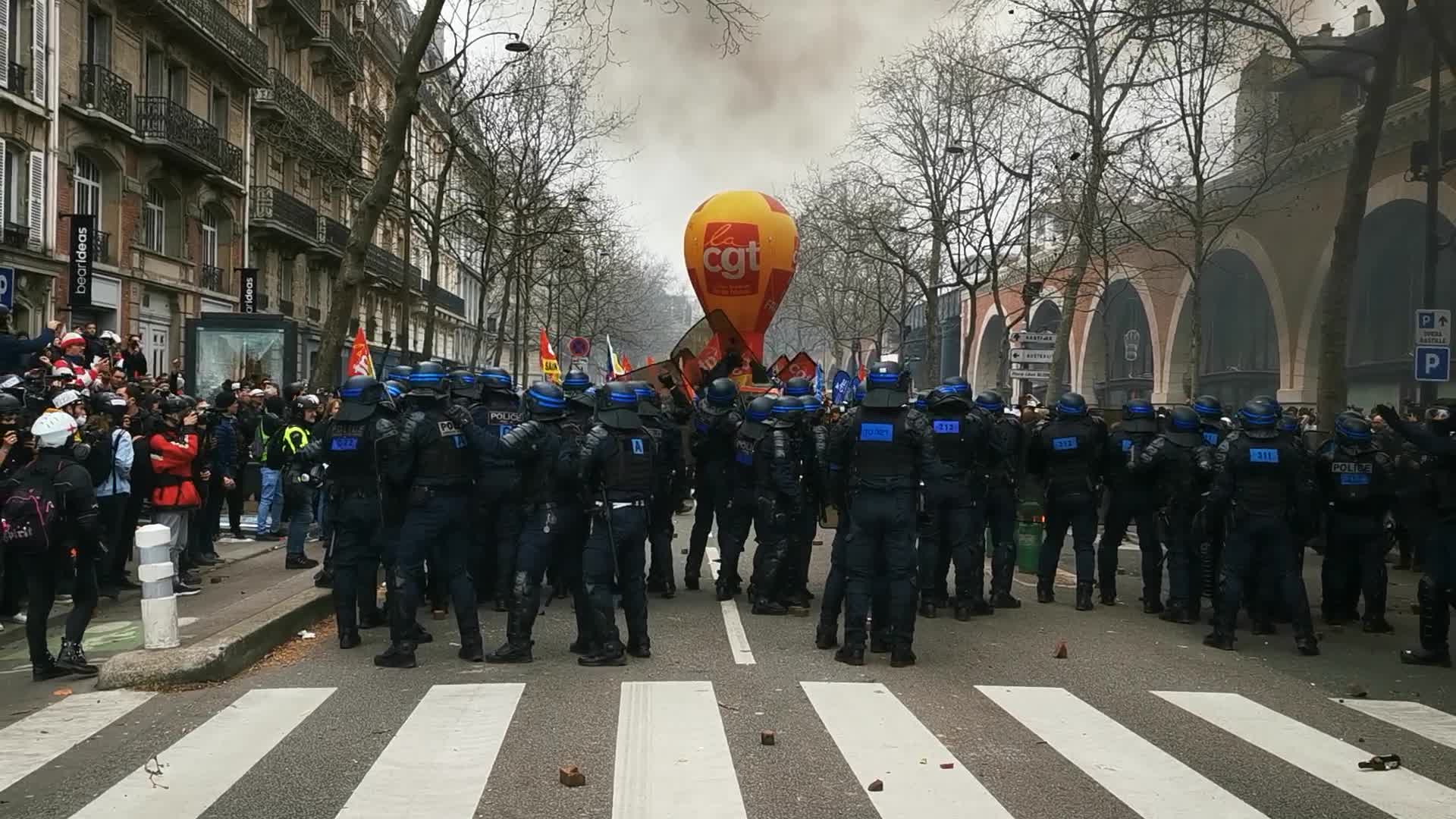Protest  against retirement reform in Paris