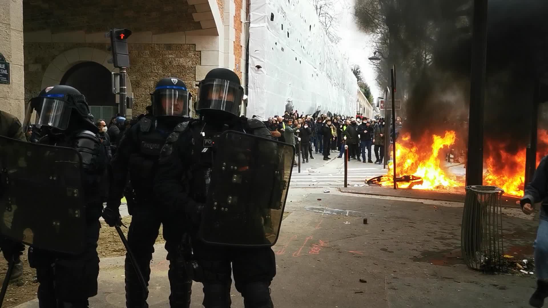 Protest  against retirement reform in Paris