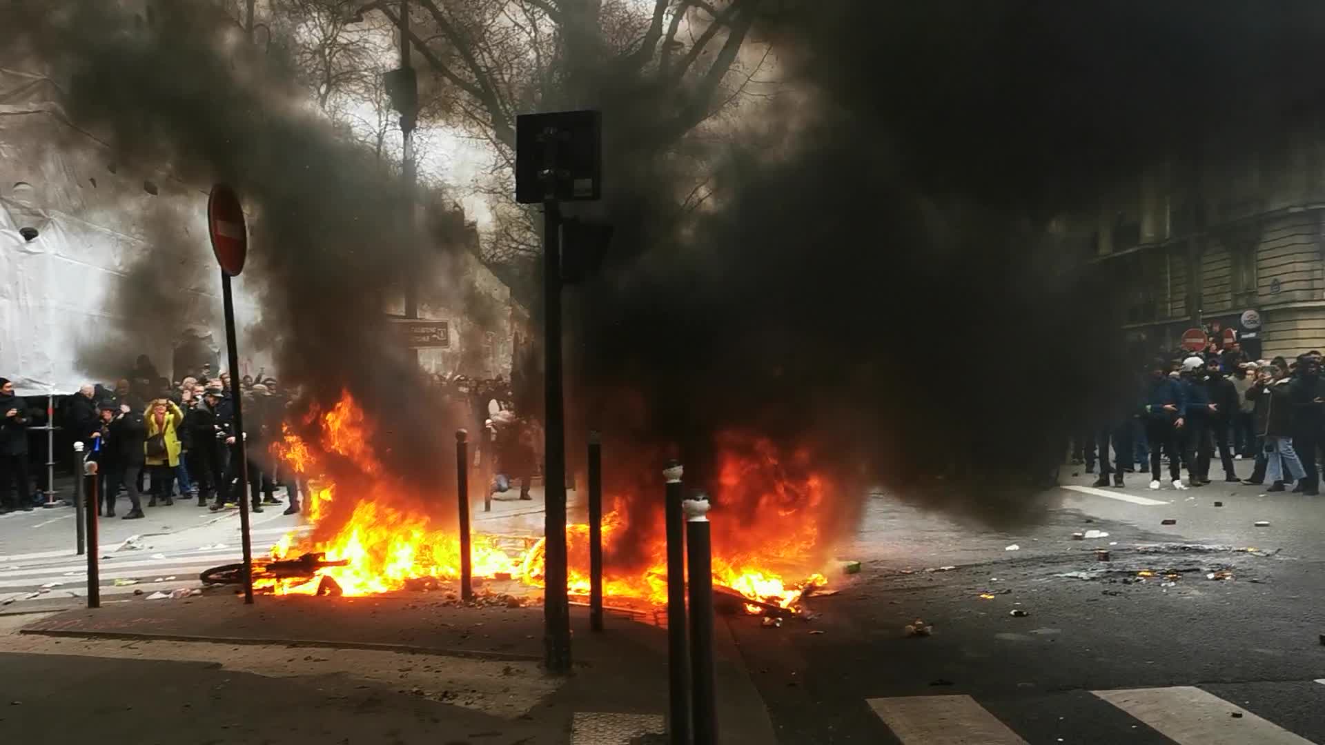 Protest  against retirement reform in Paris