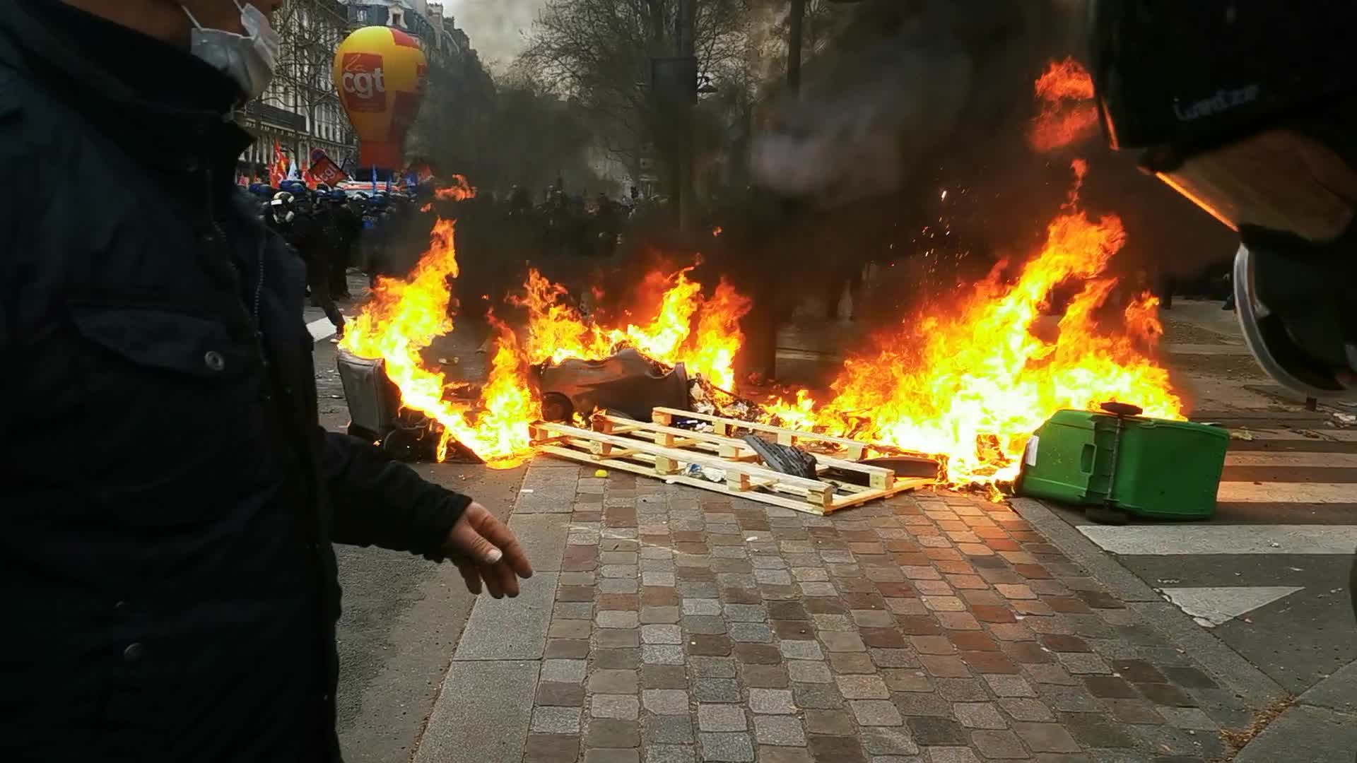 Protest  against retirement reform in Paris