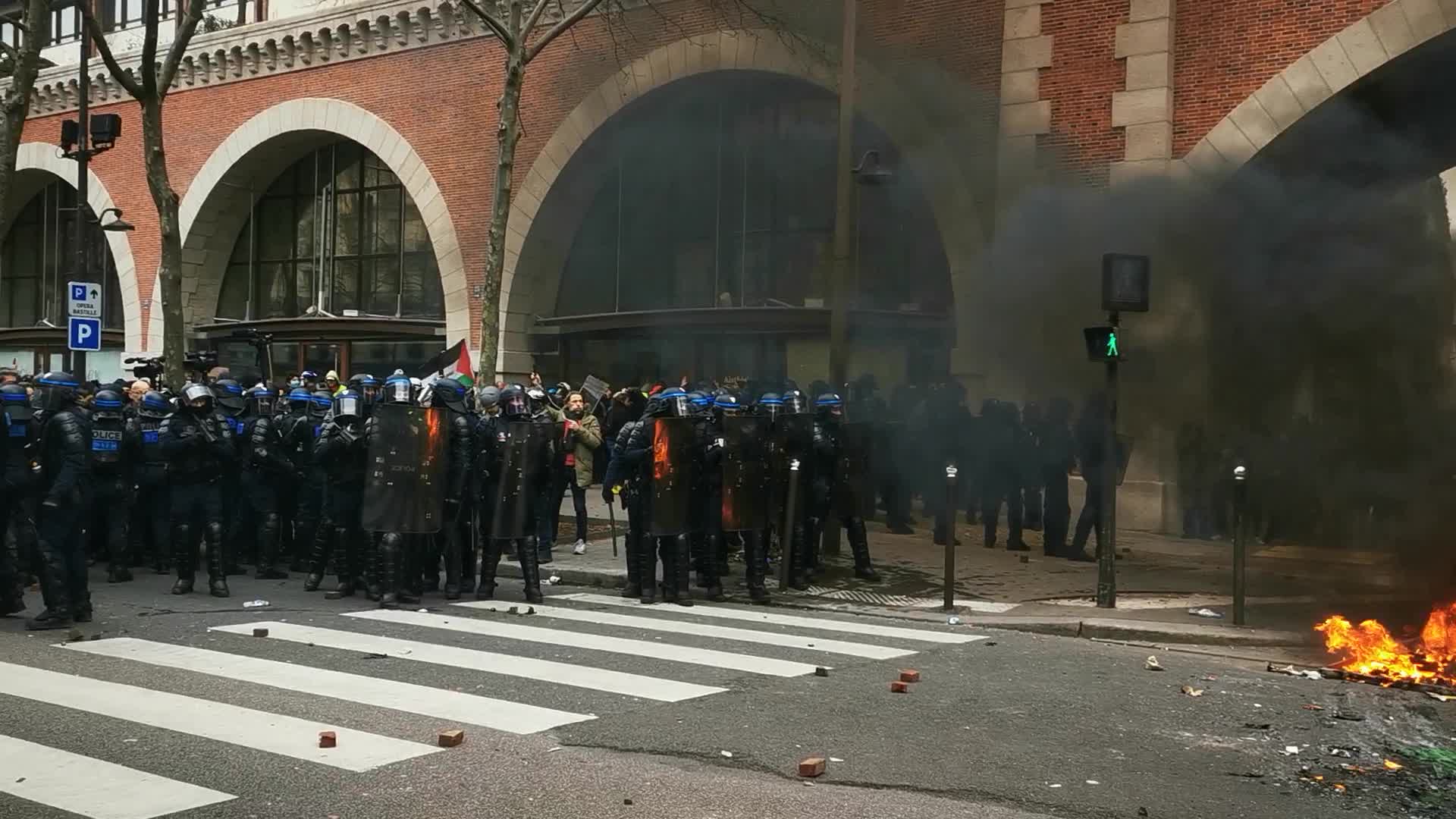 Protest  against retirement reform in Paris