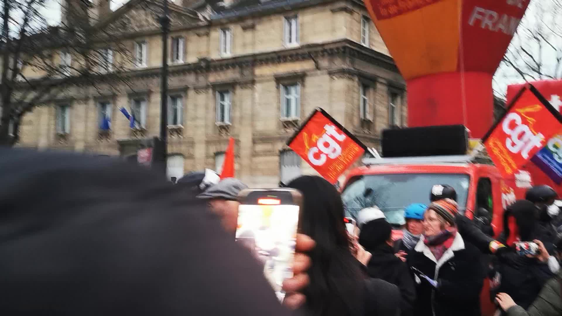 Protest  against retirement reform in Paris