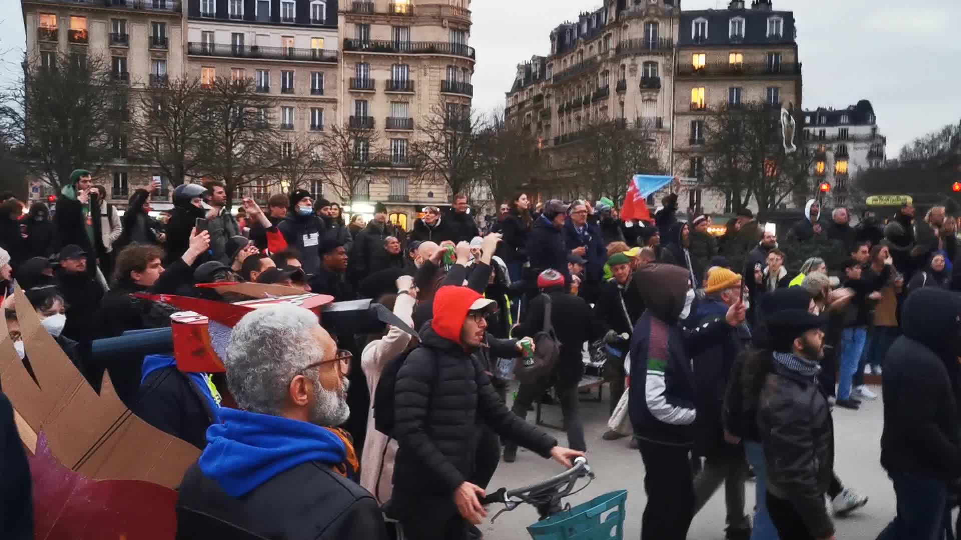 Protest  against retirement reform in Paris