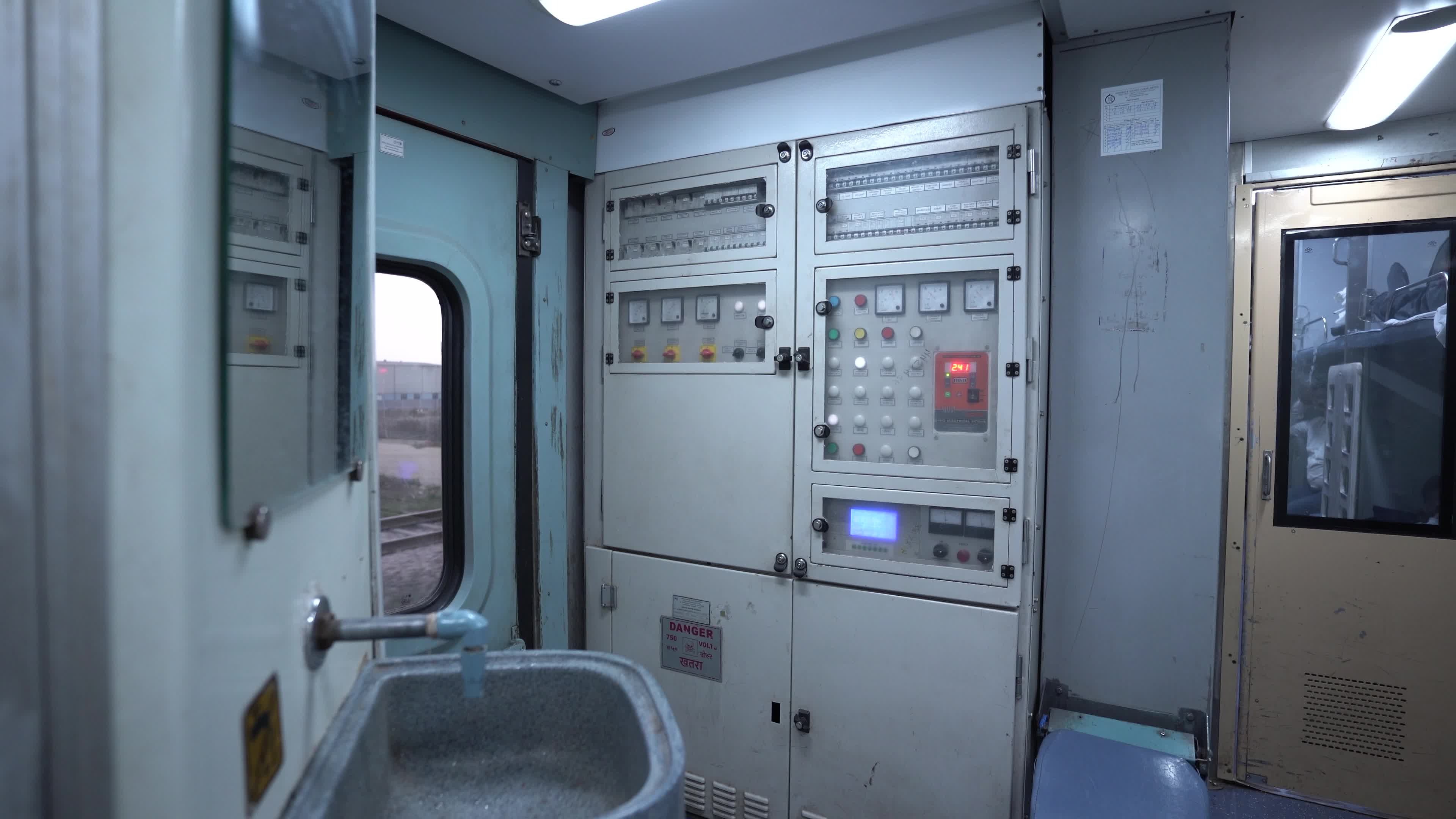 Electrical Connections Panel in a bogie of Indian Railways