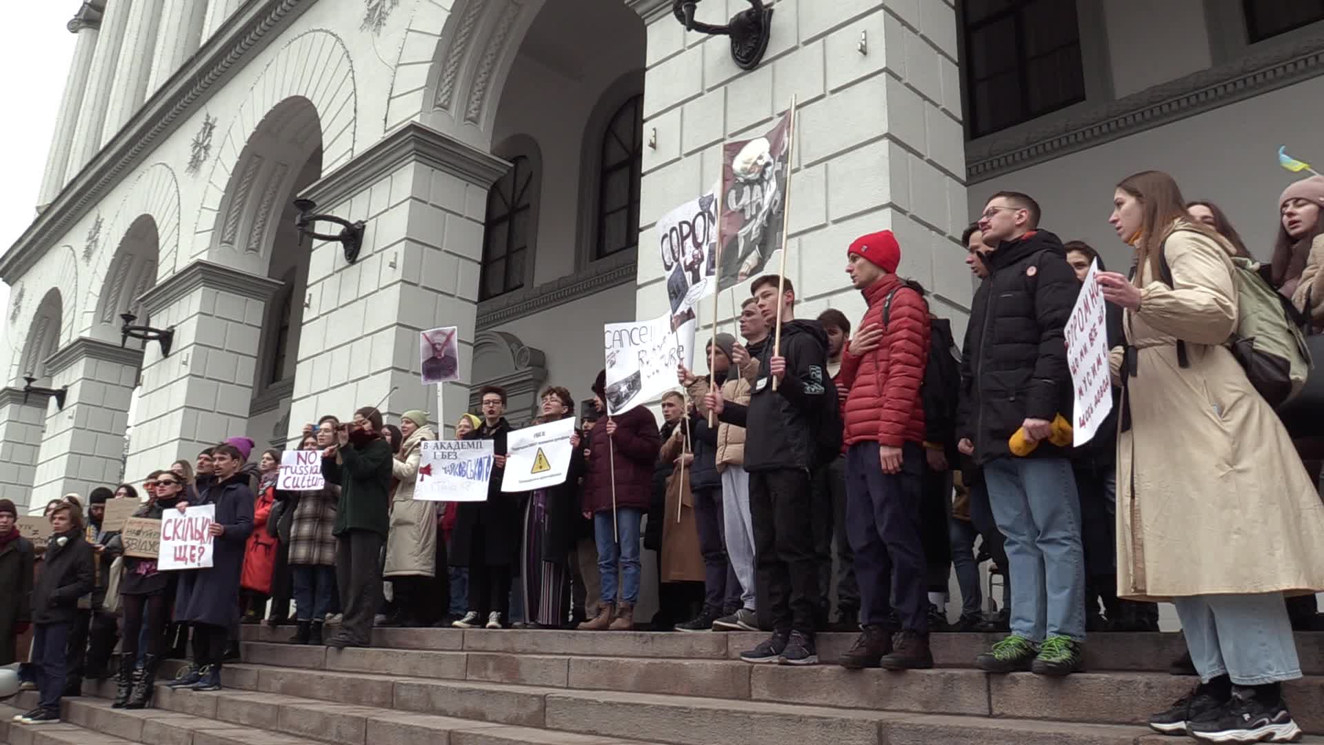 A rally against Russian culture in Ukraine in Kyiv, amid Russia's invasion of Ukraine
