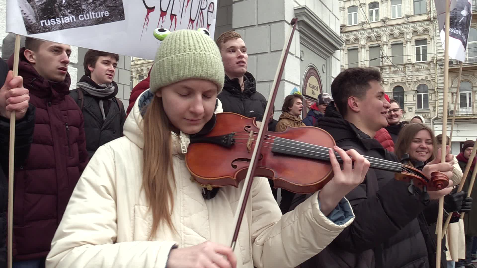 A rally against Russian culture in Ukraine in Kyiv, amid Russia's invasion of Ukraine